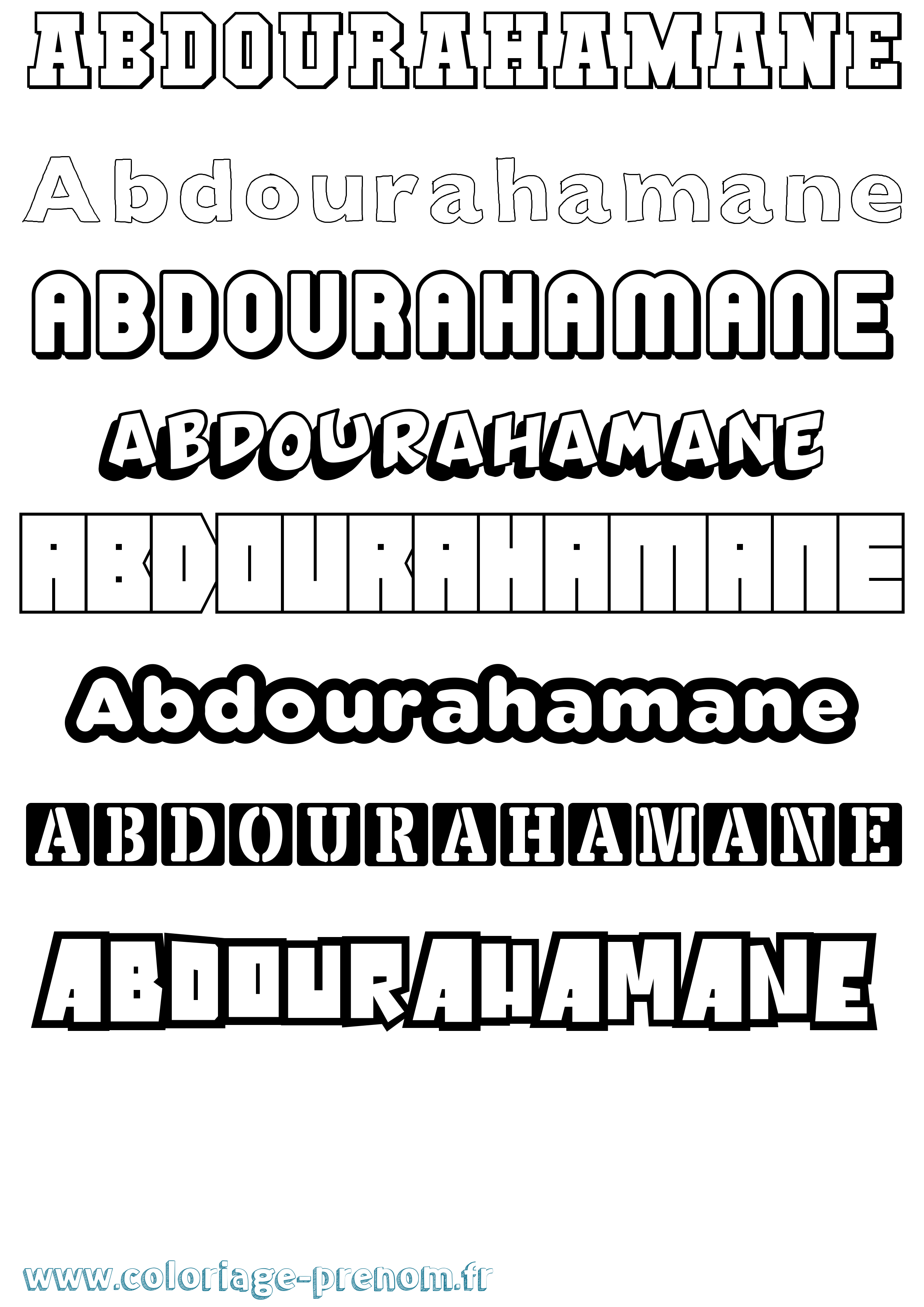 Coloriage prénom Abdourahamane Simple