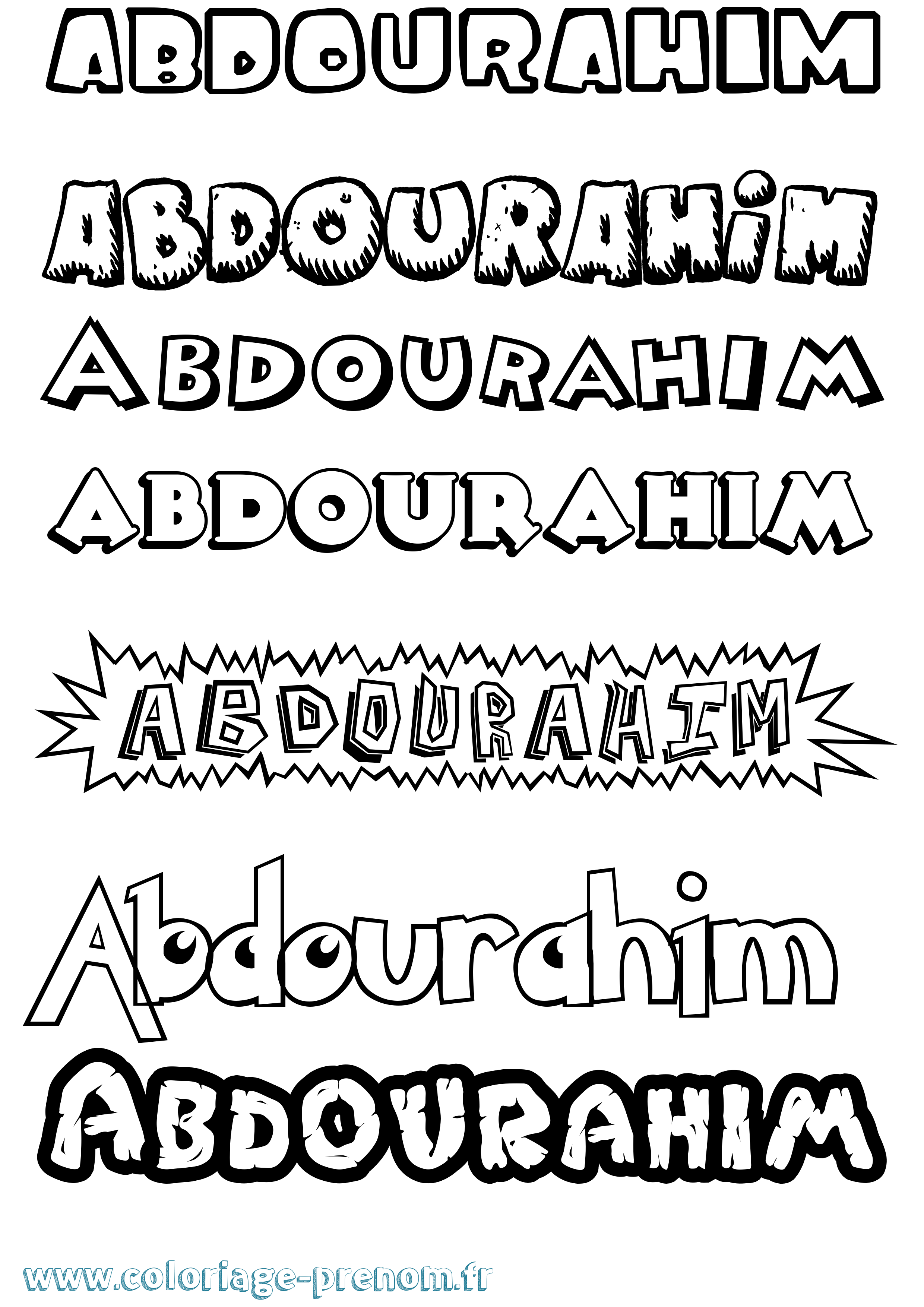 Coloriage prénom Abdourahim Dessin Animé