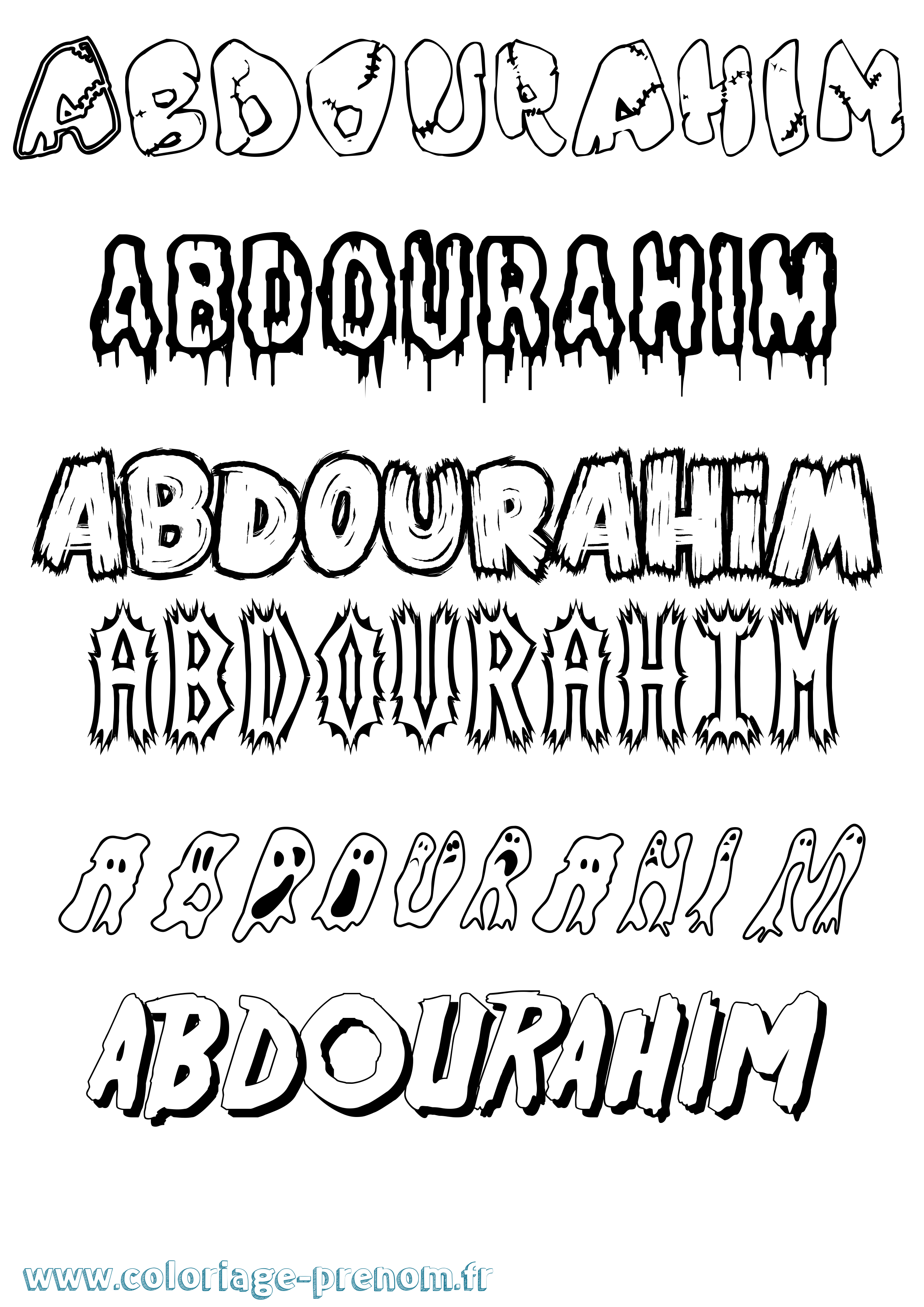 Coloriage prénom Abdourahim Frisson