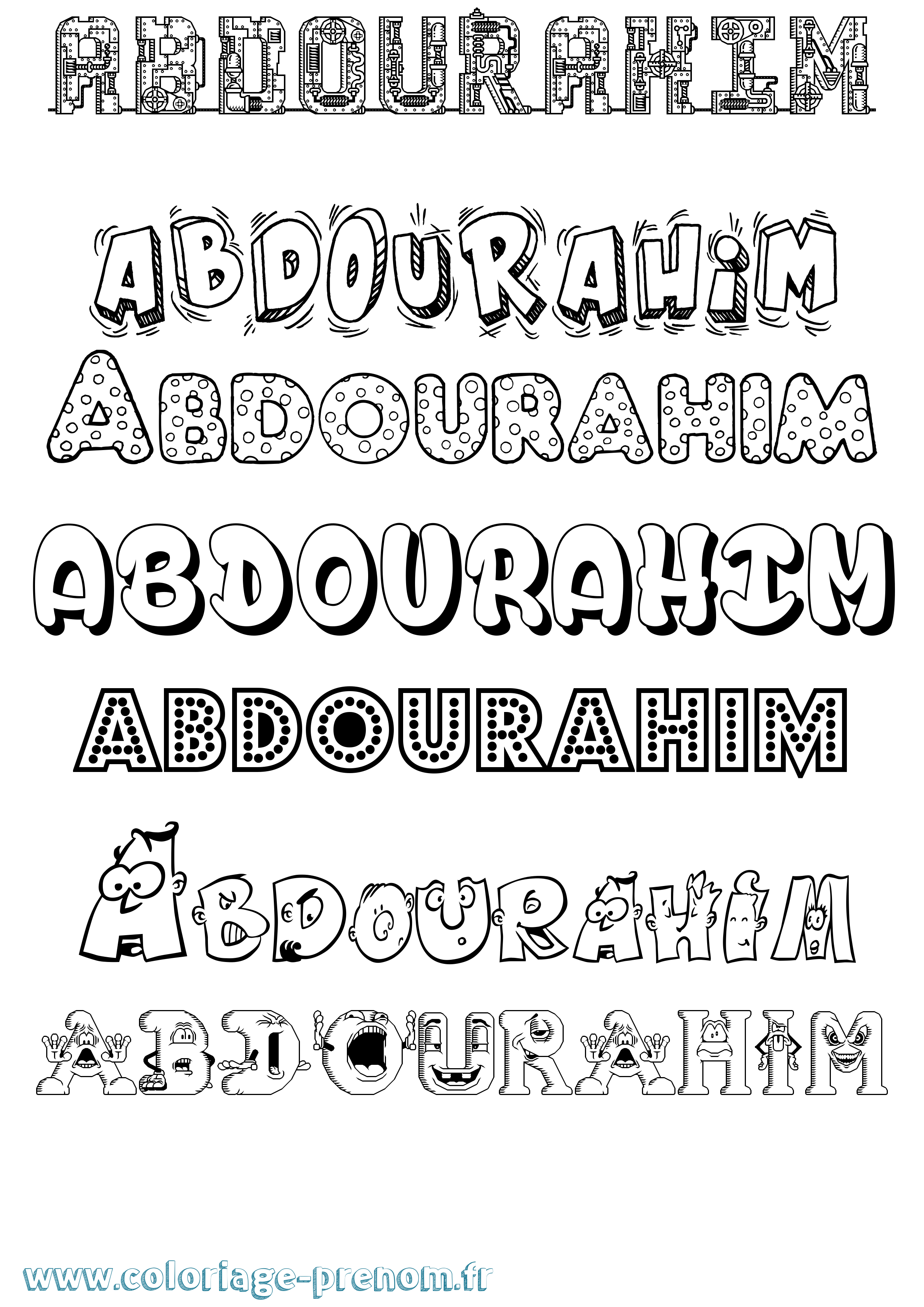Coloriage prénom Abdourahim Fun