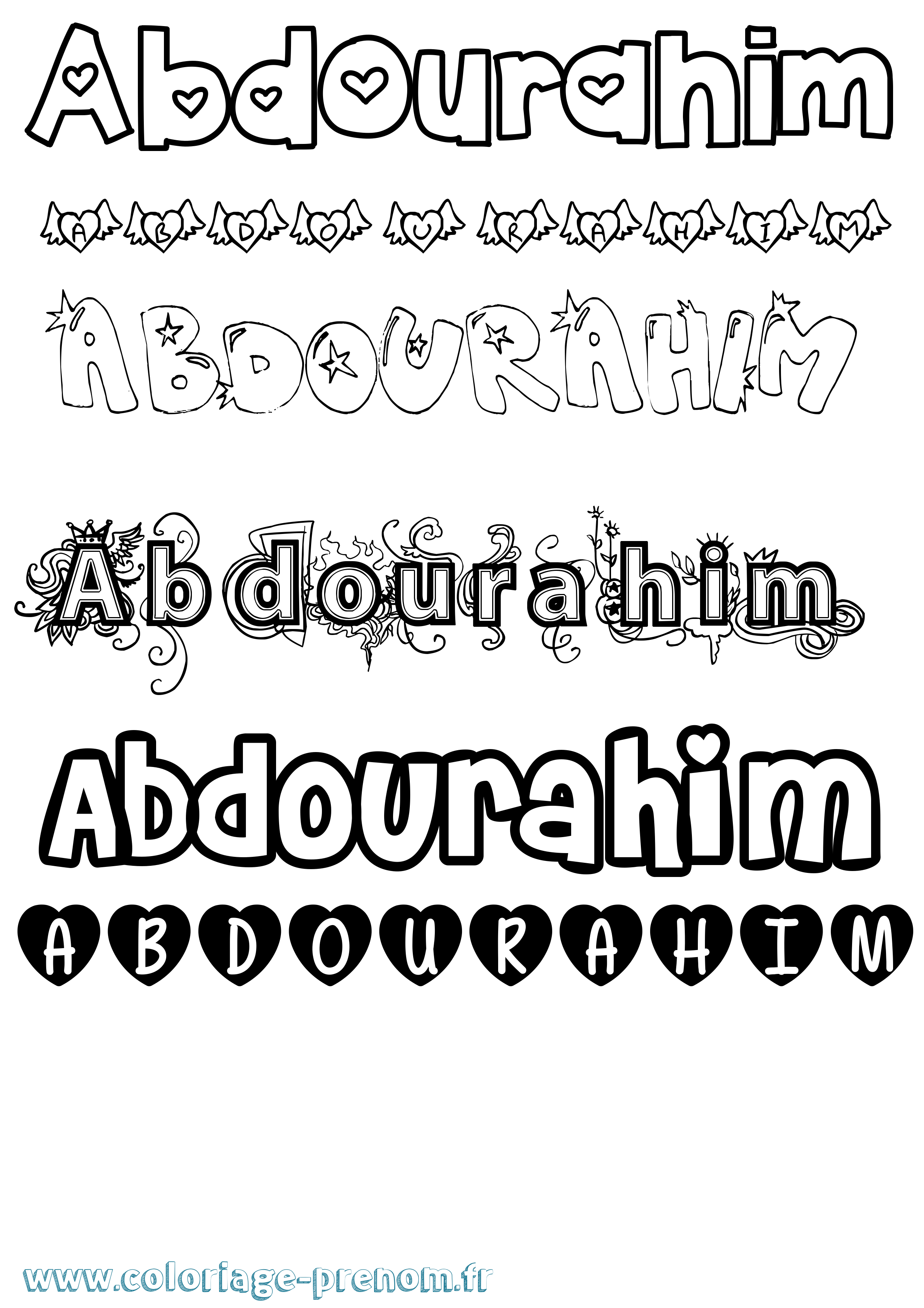 Coloriage prénom Abdourahim Girly