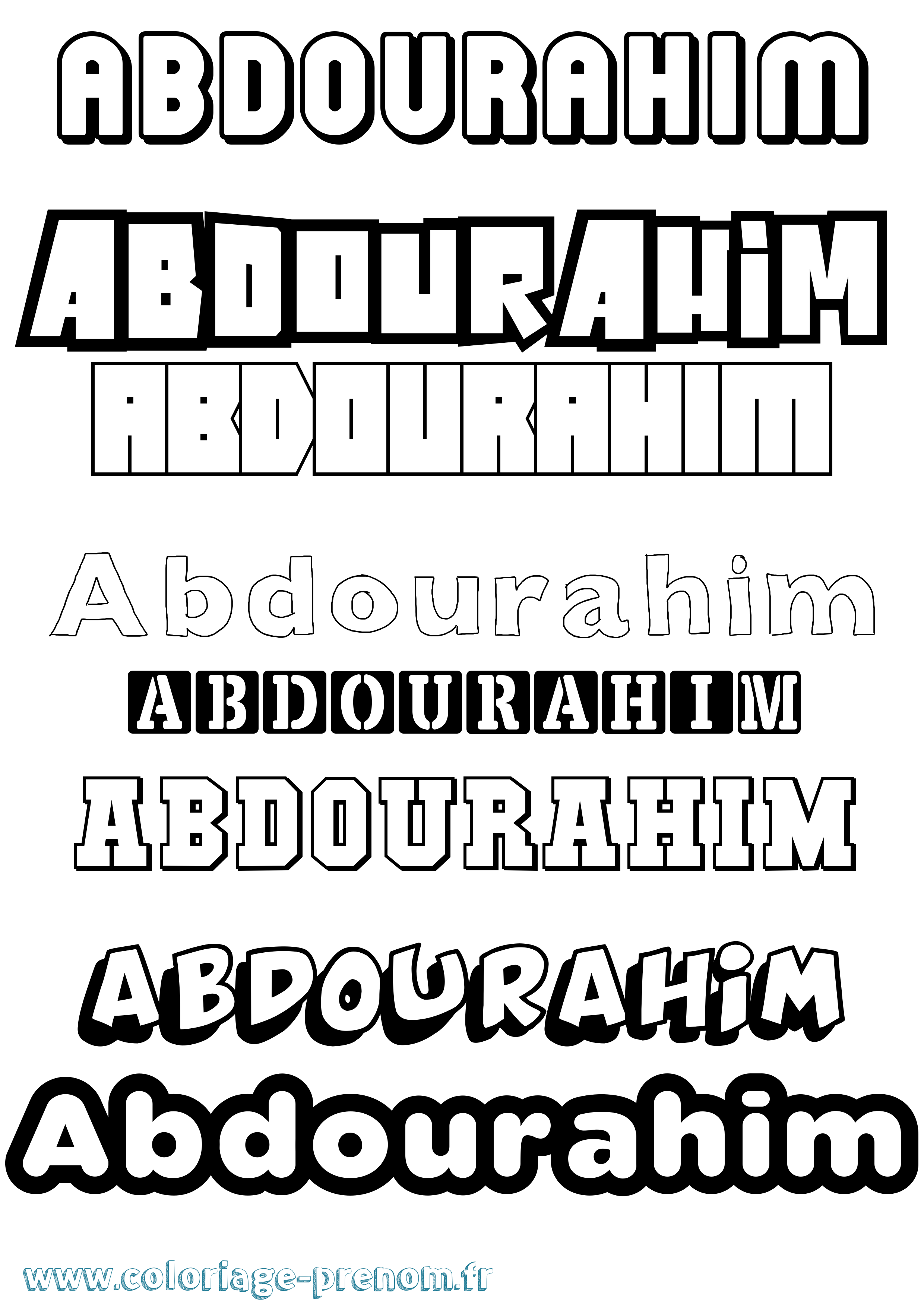 Coloriage prénom Abdourahim Simple