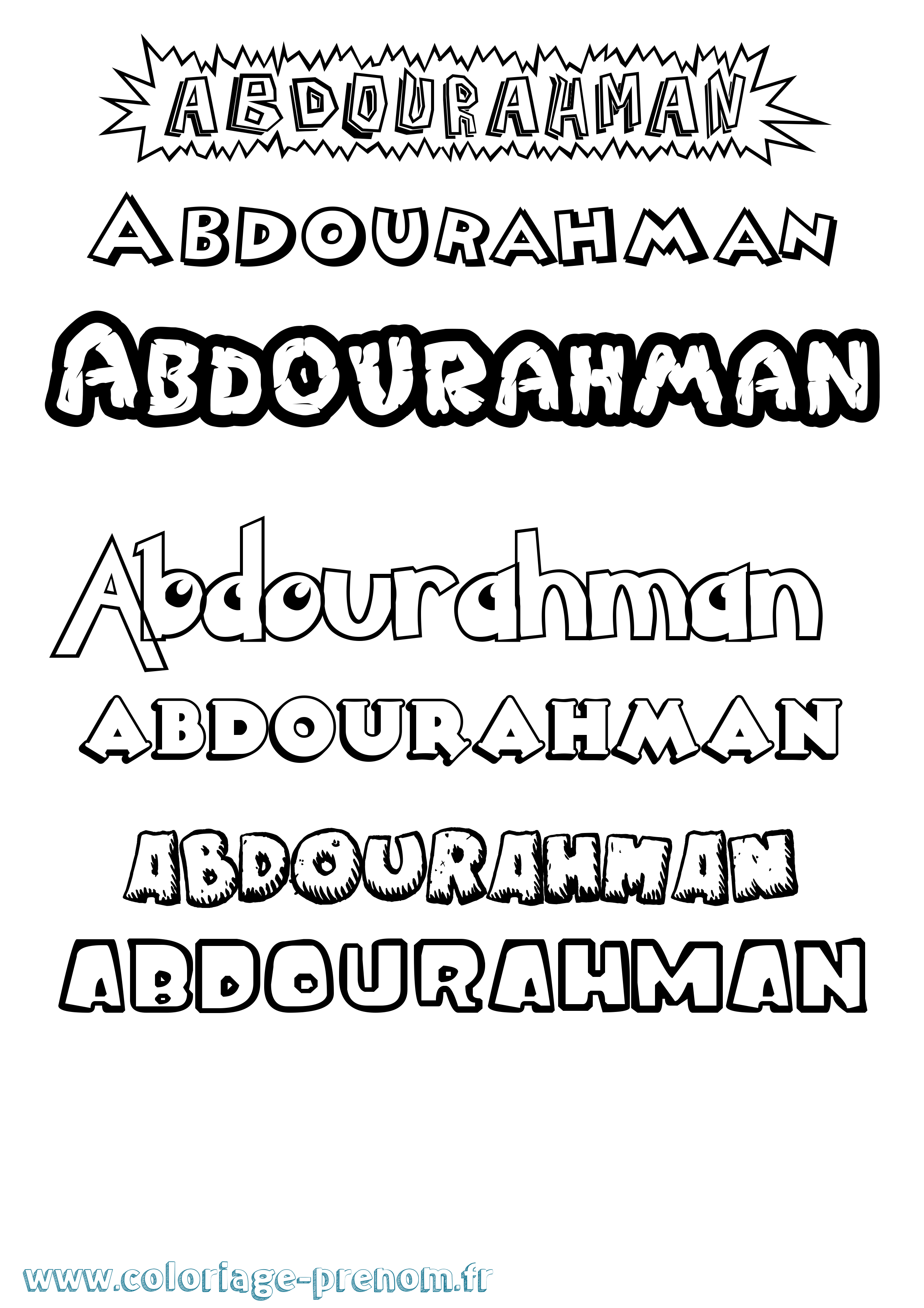 Coloriage Abdourahman Dessin Animé Coloriage prénom Abdourahman Dessin Animé