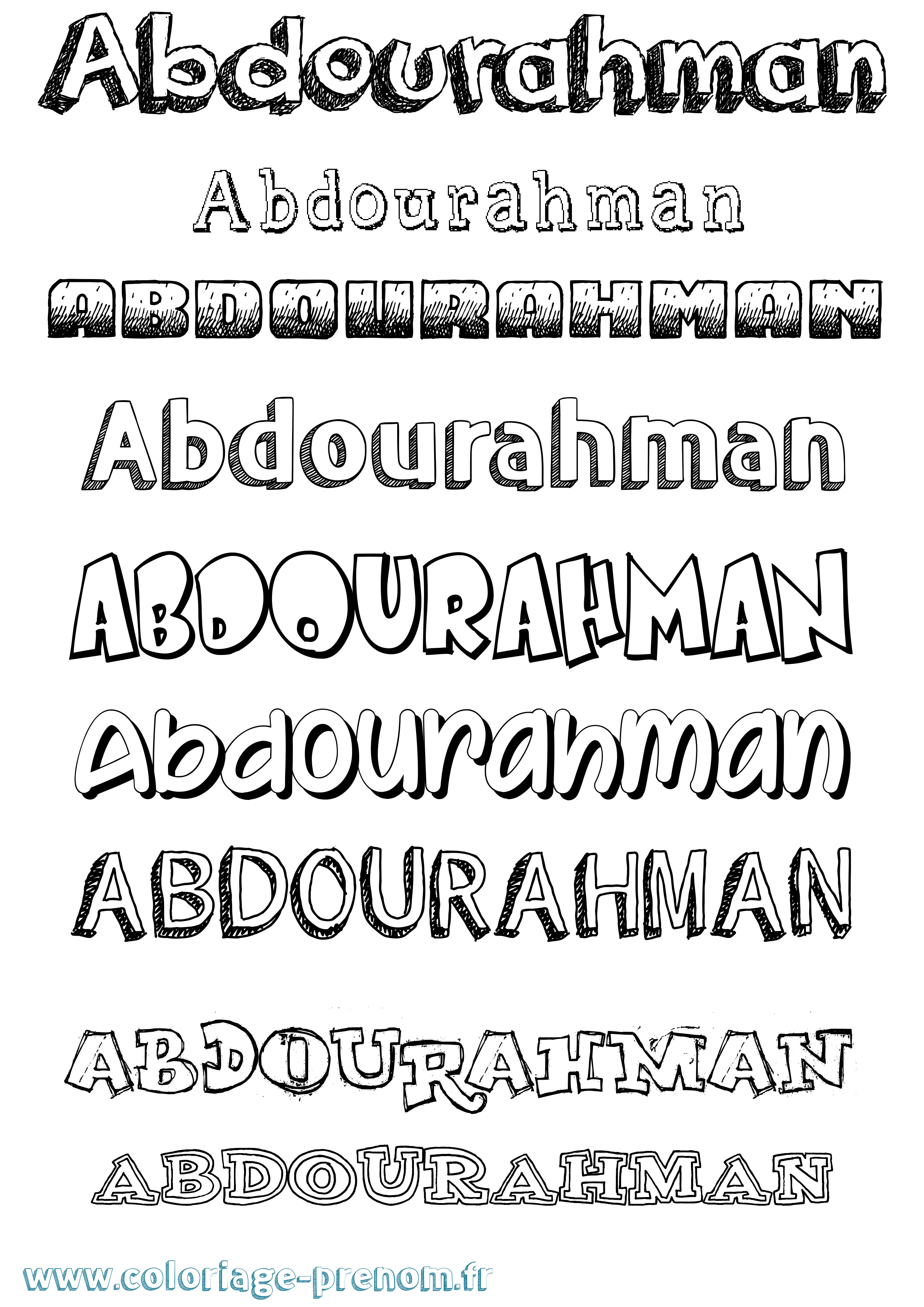 Coloriage prénom Abdourahman Dessiné