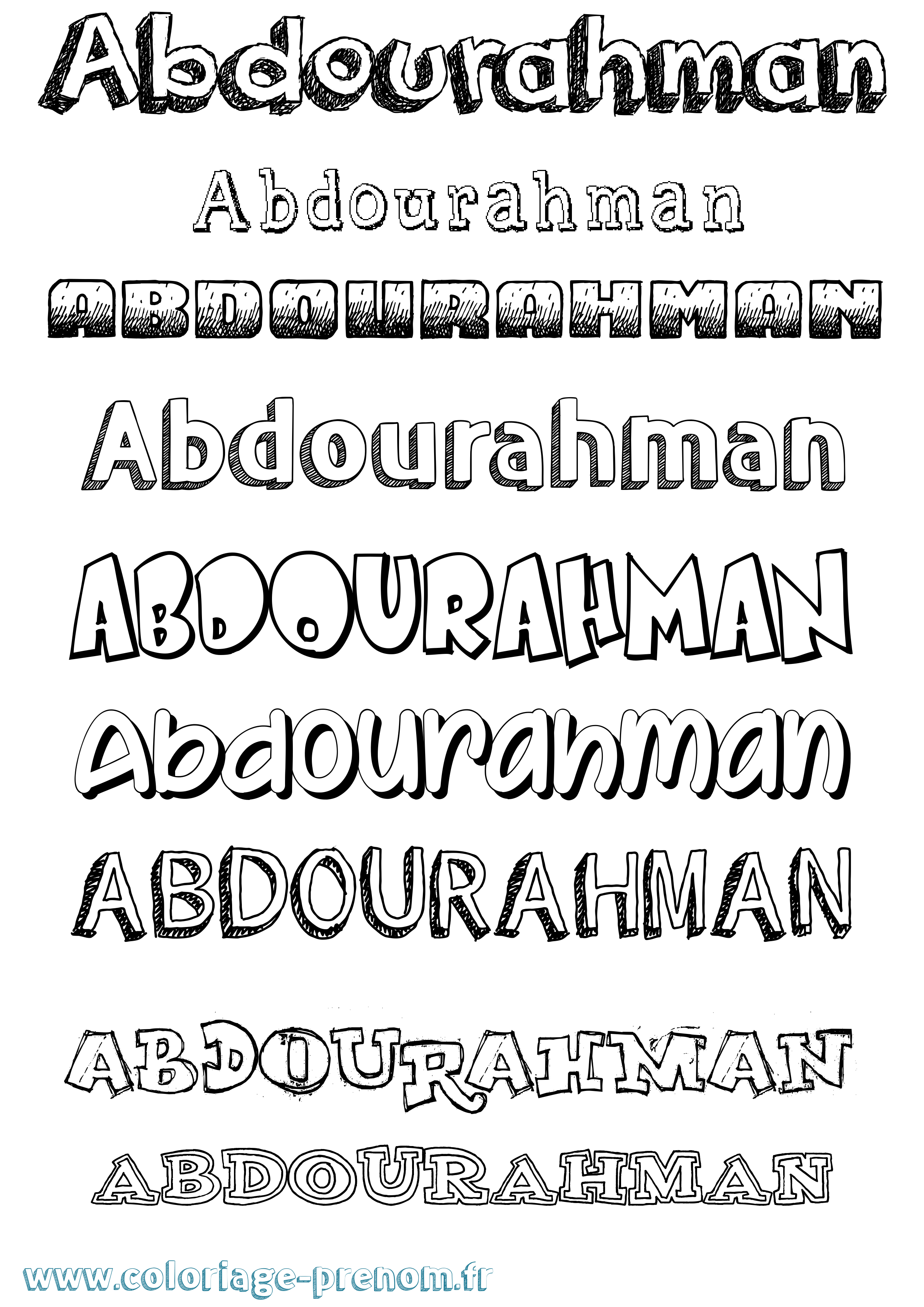 Coloriage Abdourahman Dessiné Coloriage prénom Abdourahman Dessiné