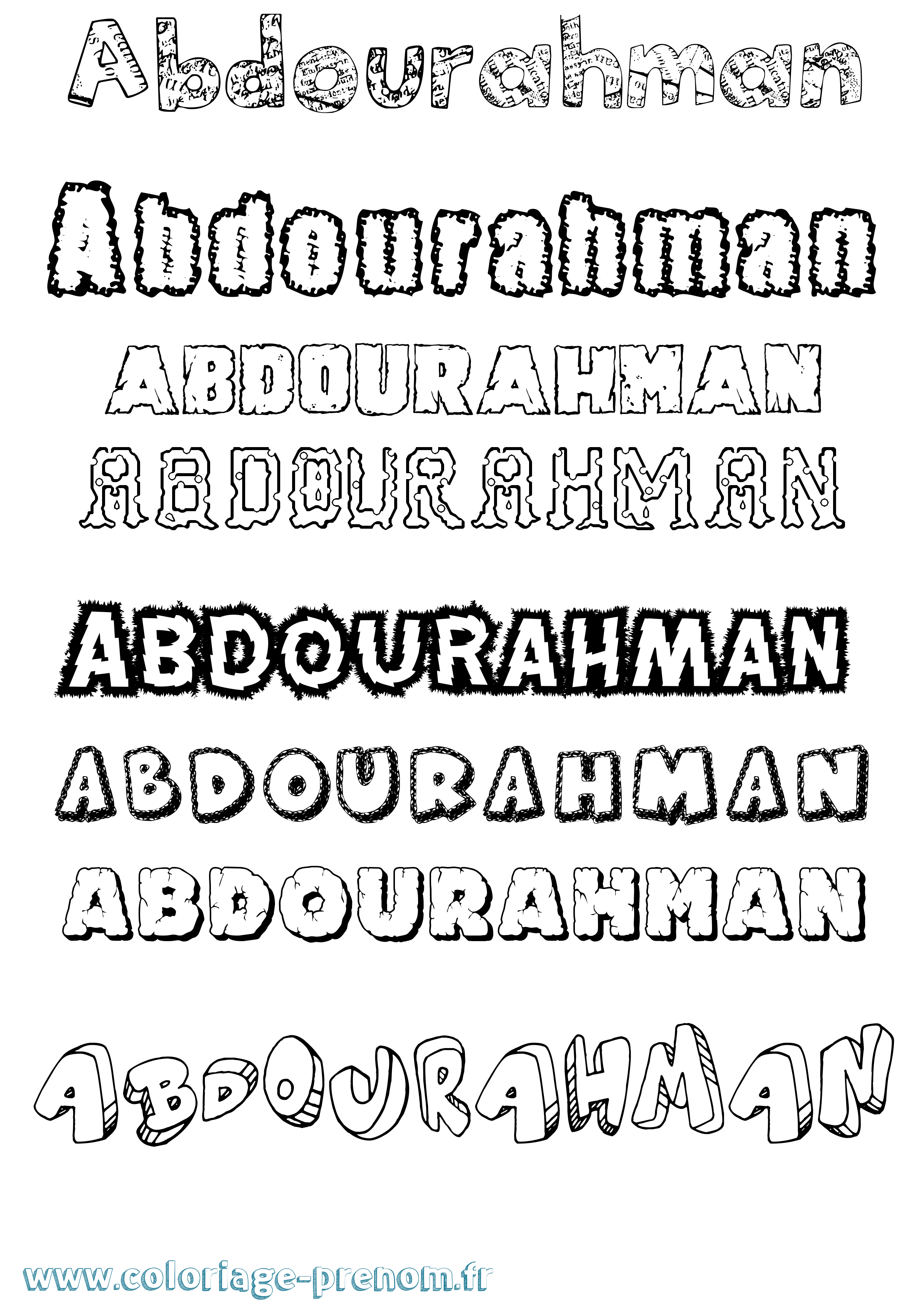 Coloriage Abdourahman Destructuré Coloriage prénom Abdourahman Destructuré