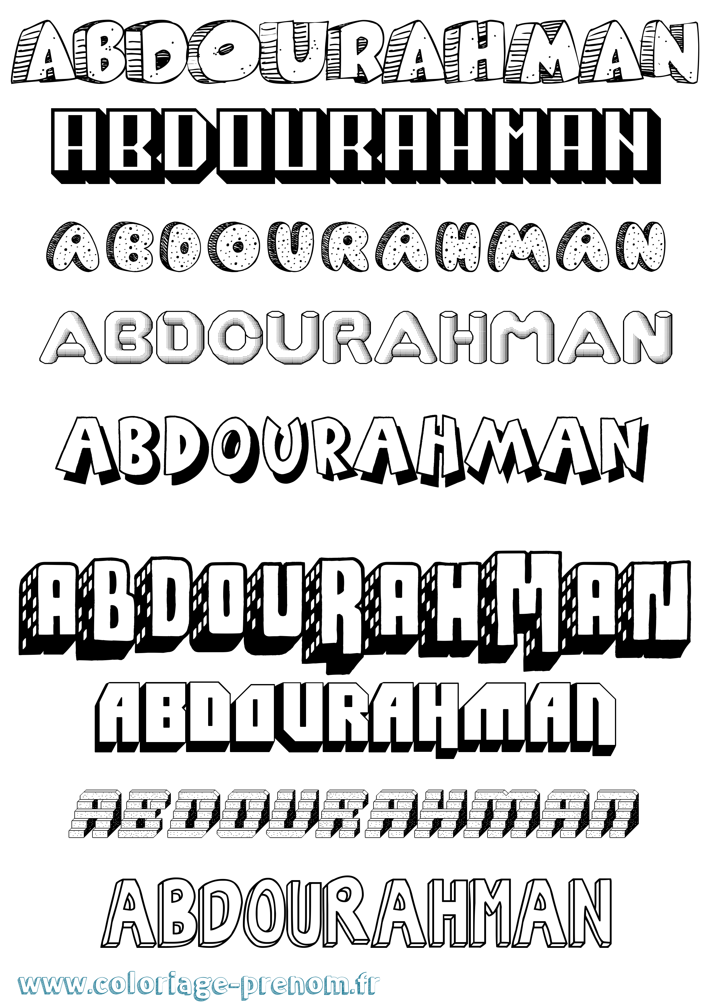 Coloriage Abdourahman Effet 3D Coloriage prénom Abdourahman Effet 3D