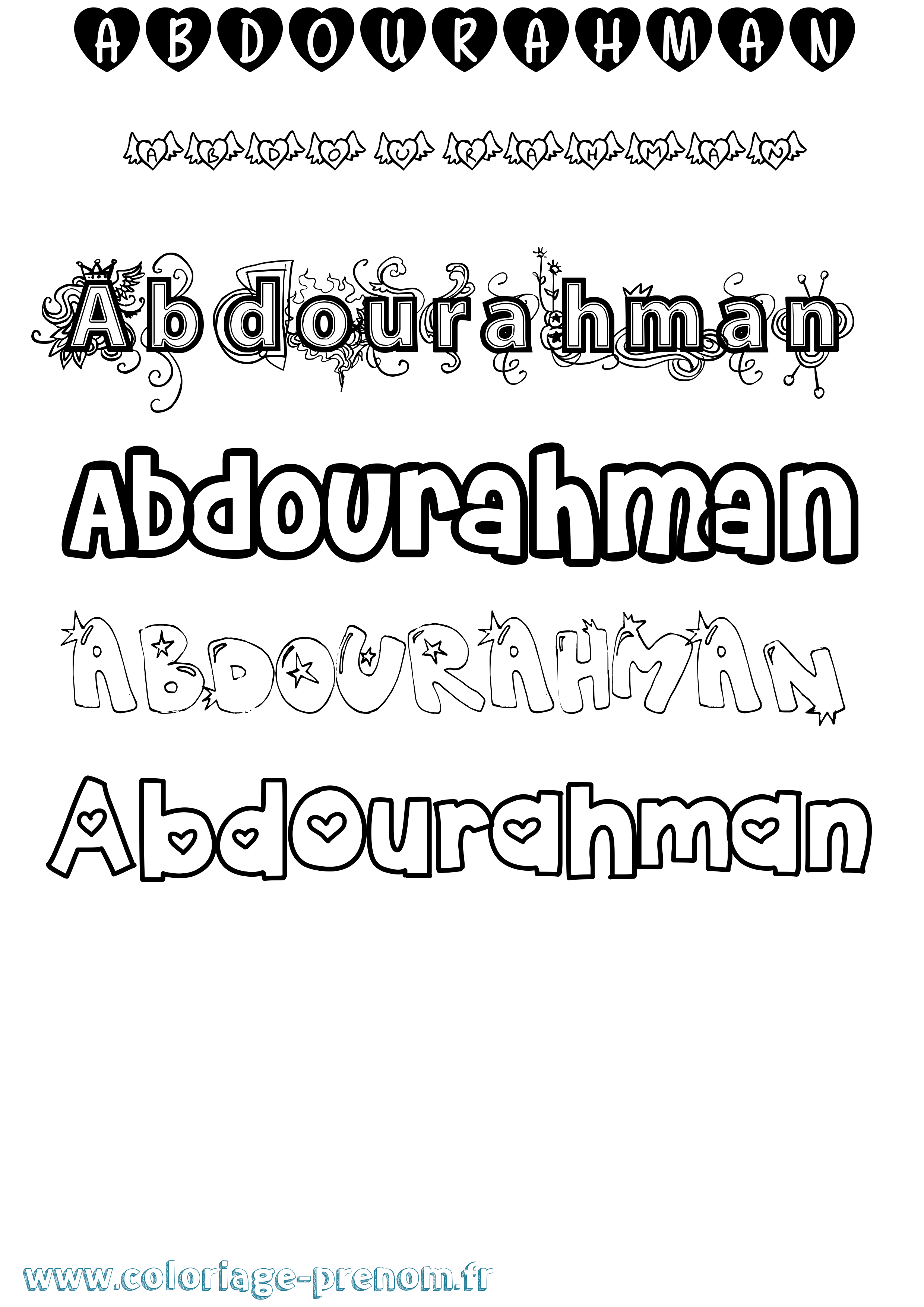 Coloriage Abdourahman Girly Coloriage prénom Abdourahman Girly
