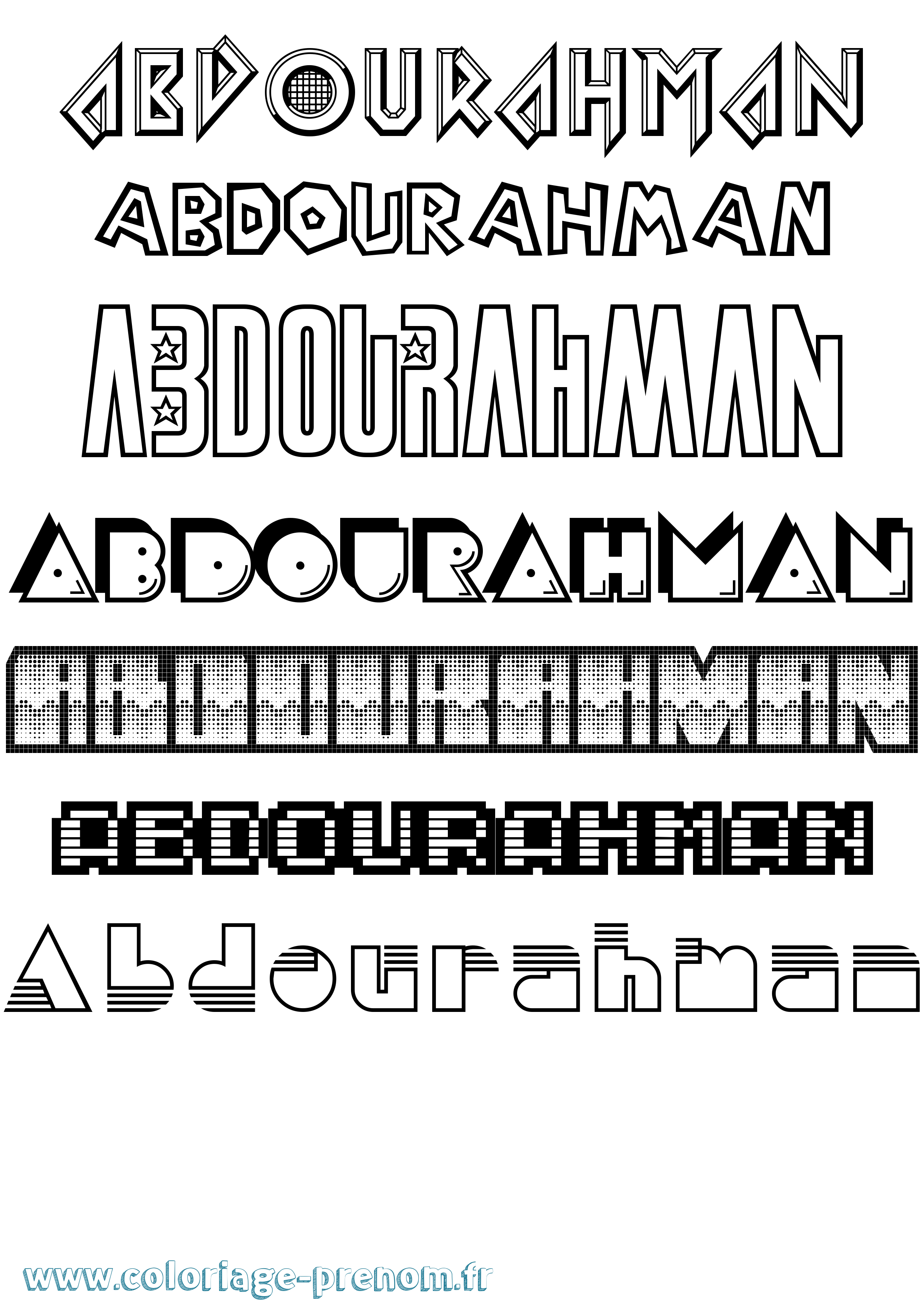 Coloriage prénom Abdourahman Jeux Vidéos
