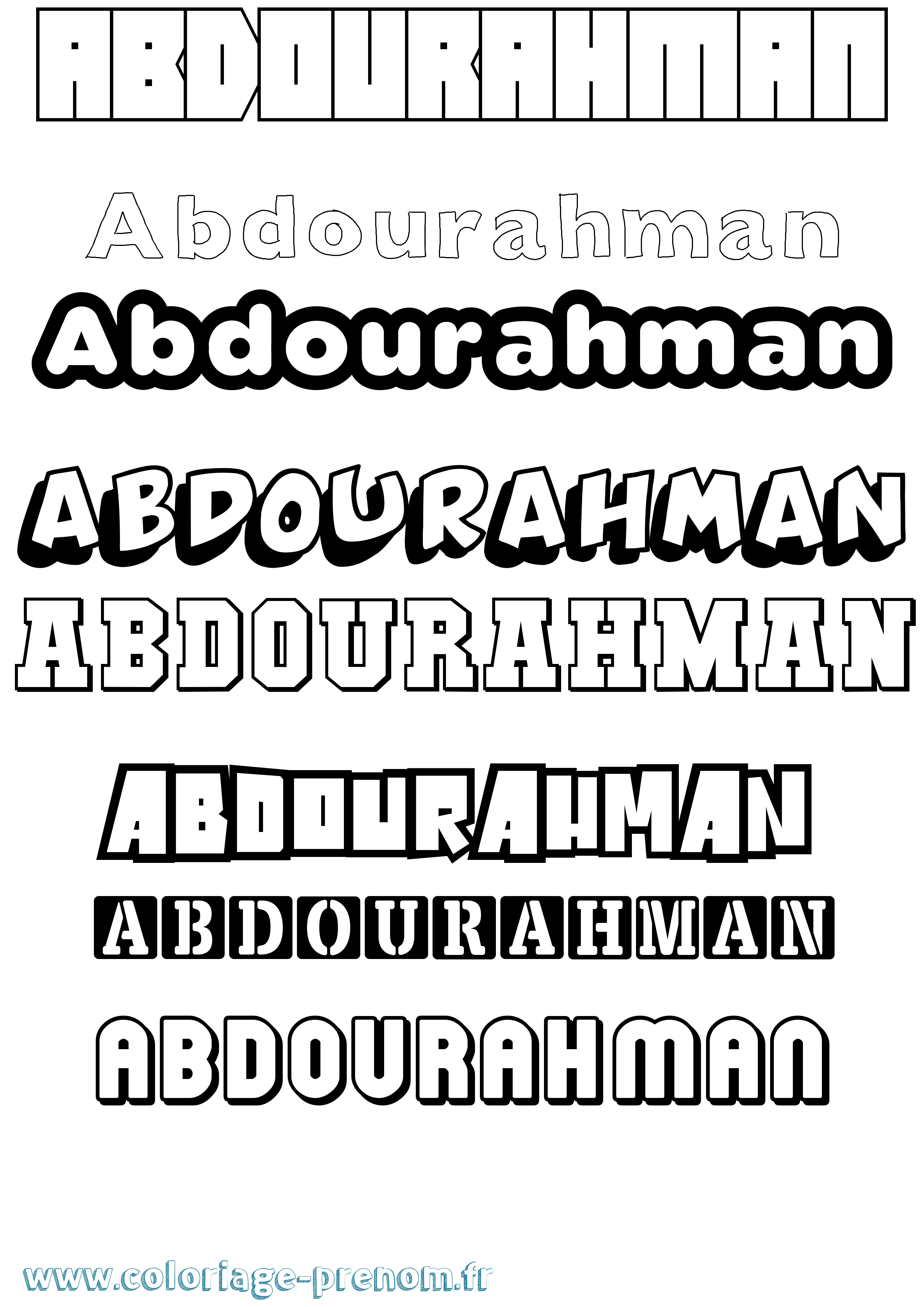 Coloriage prénom Abdourahman Simple