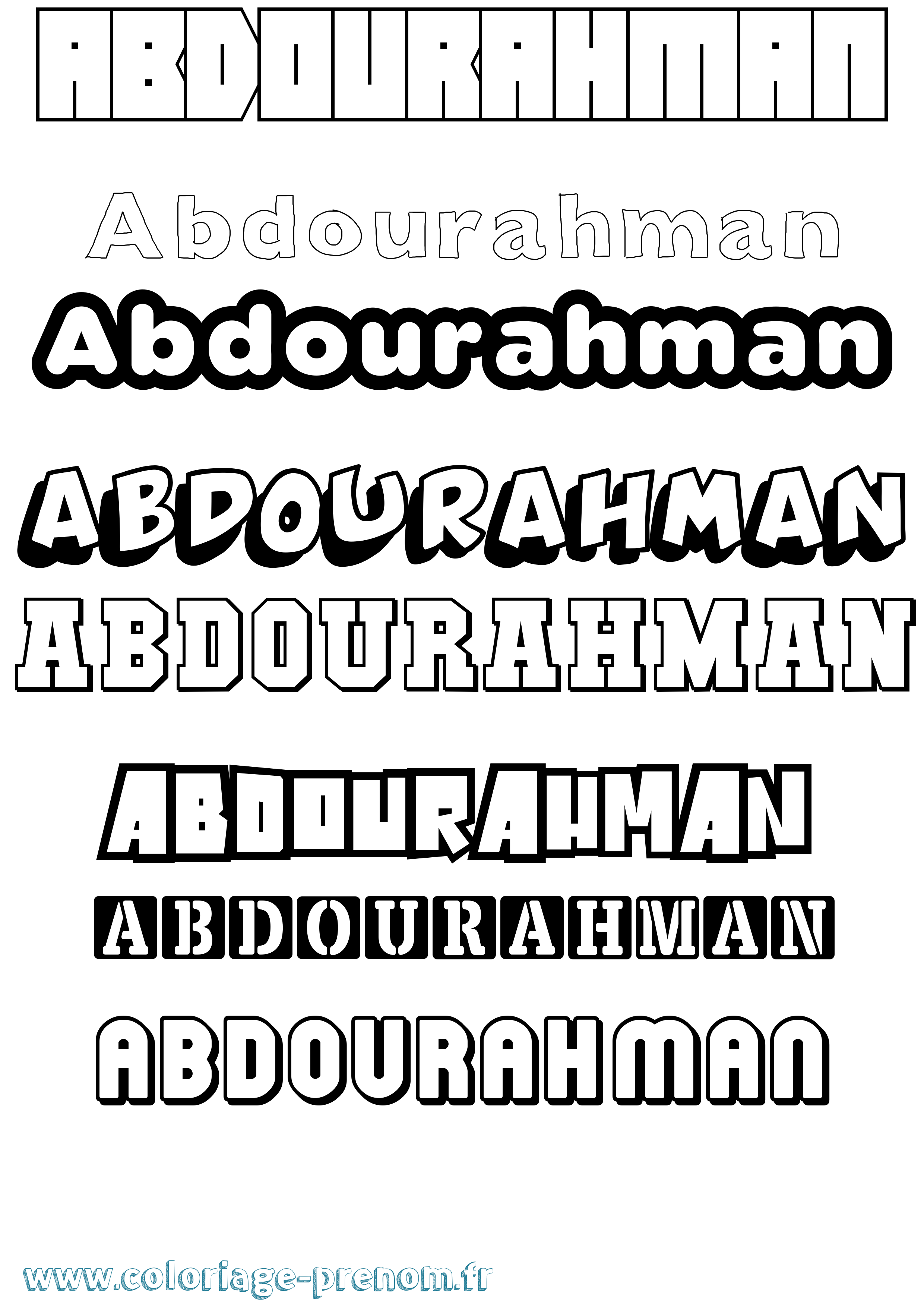 Coloriage Abdourahman Simple Coloriage prénom Abdourahman Simple