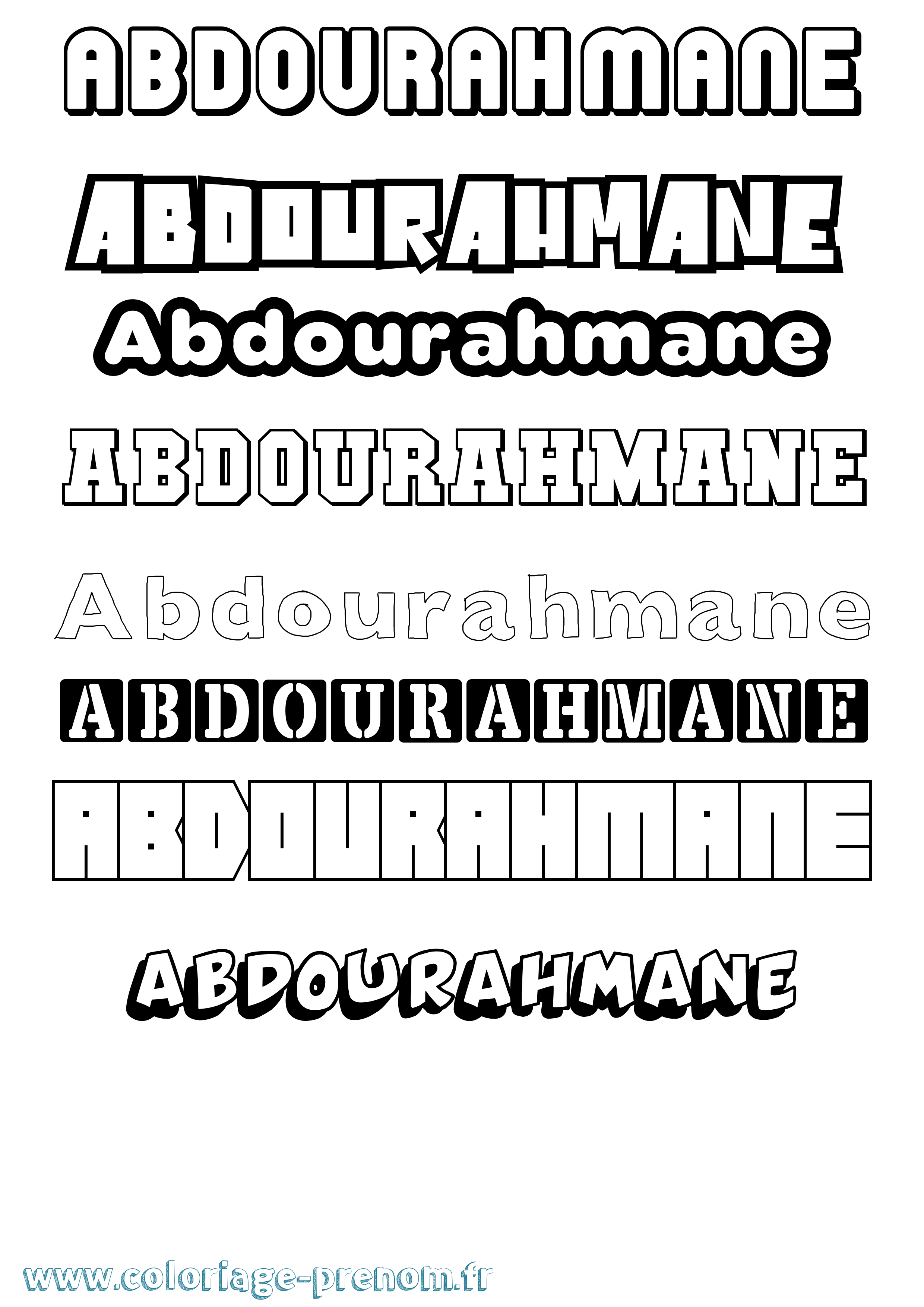 Coloriage prénom Abdourahmane Simple