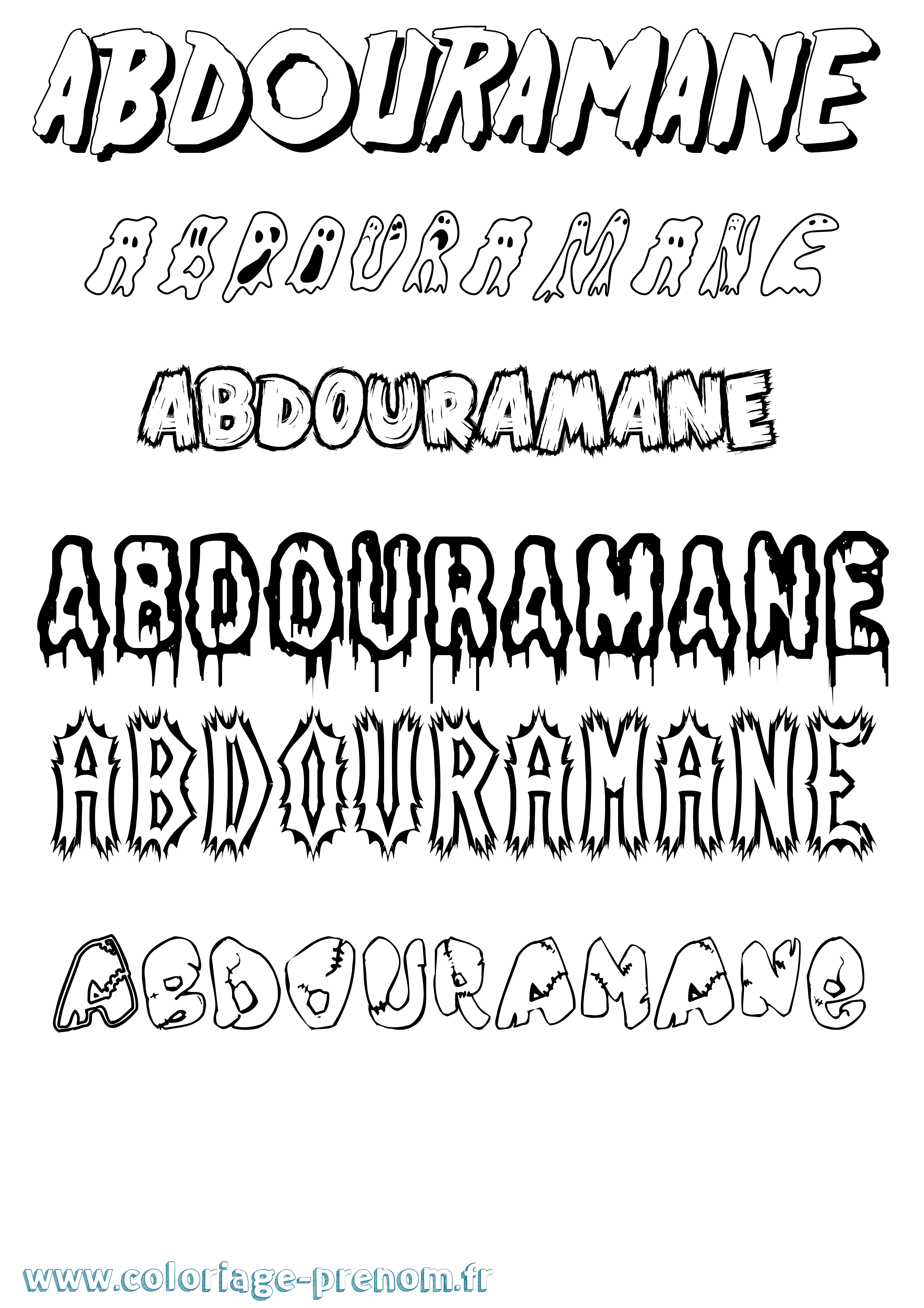 Coloriage prénom Abdouramane Frisson