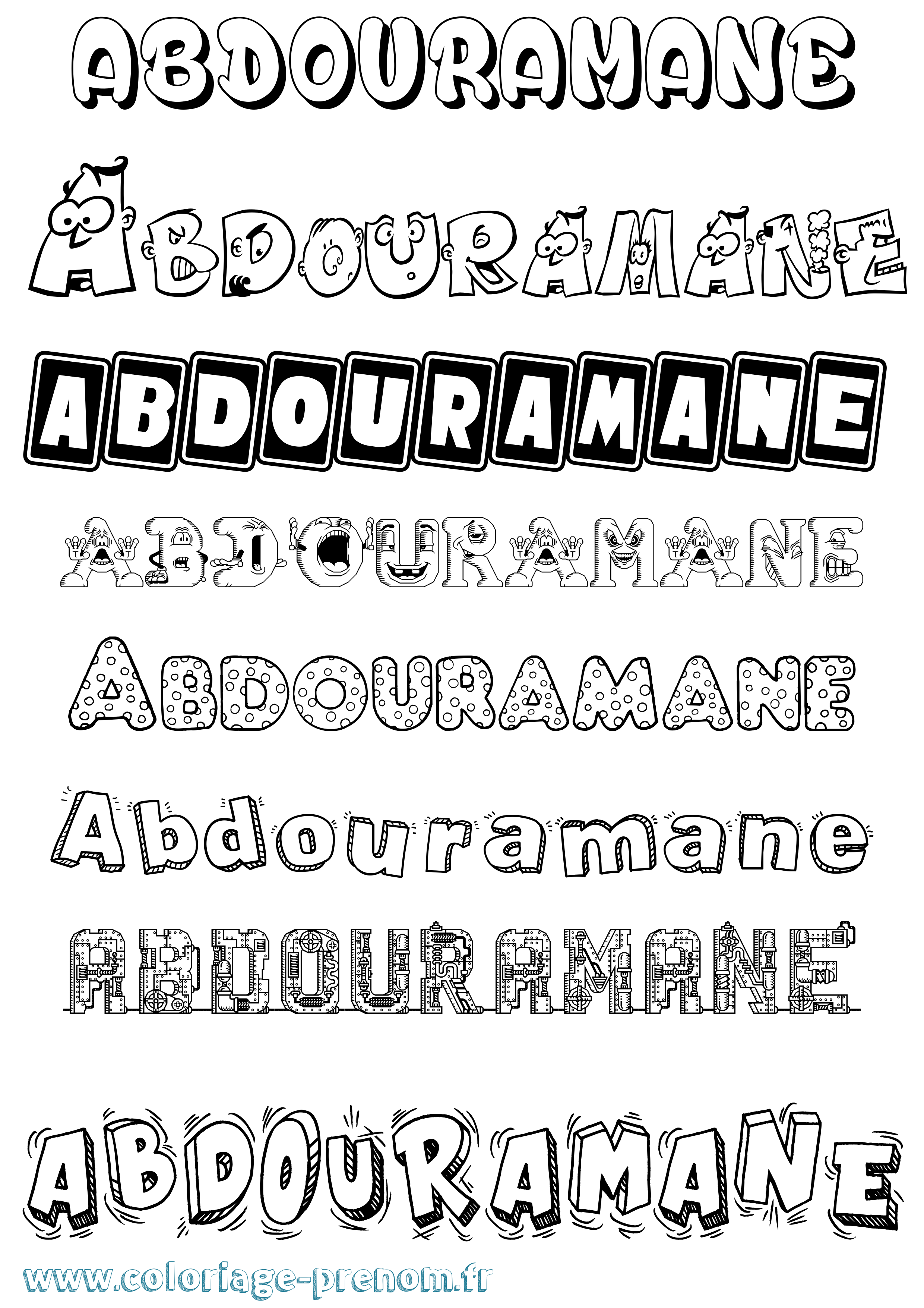 Coloriage prénom Abdouramane Fun