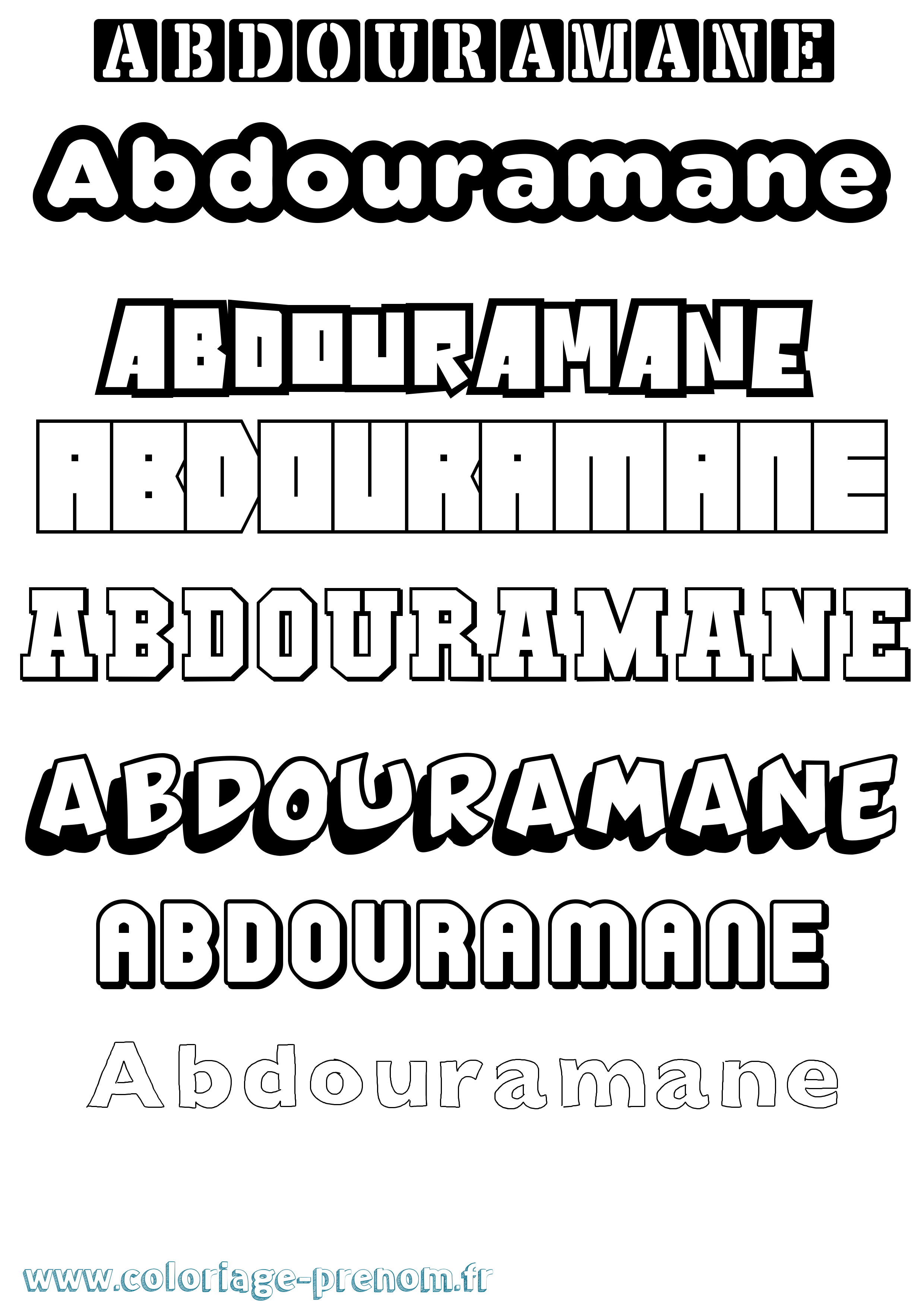Coloriage prénom Abdouramane Simple