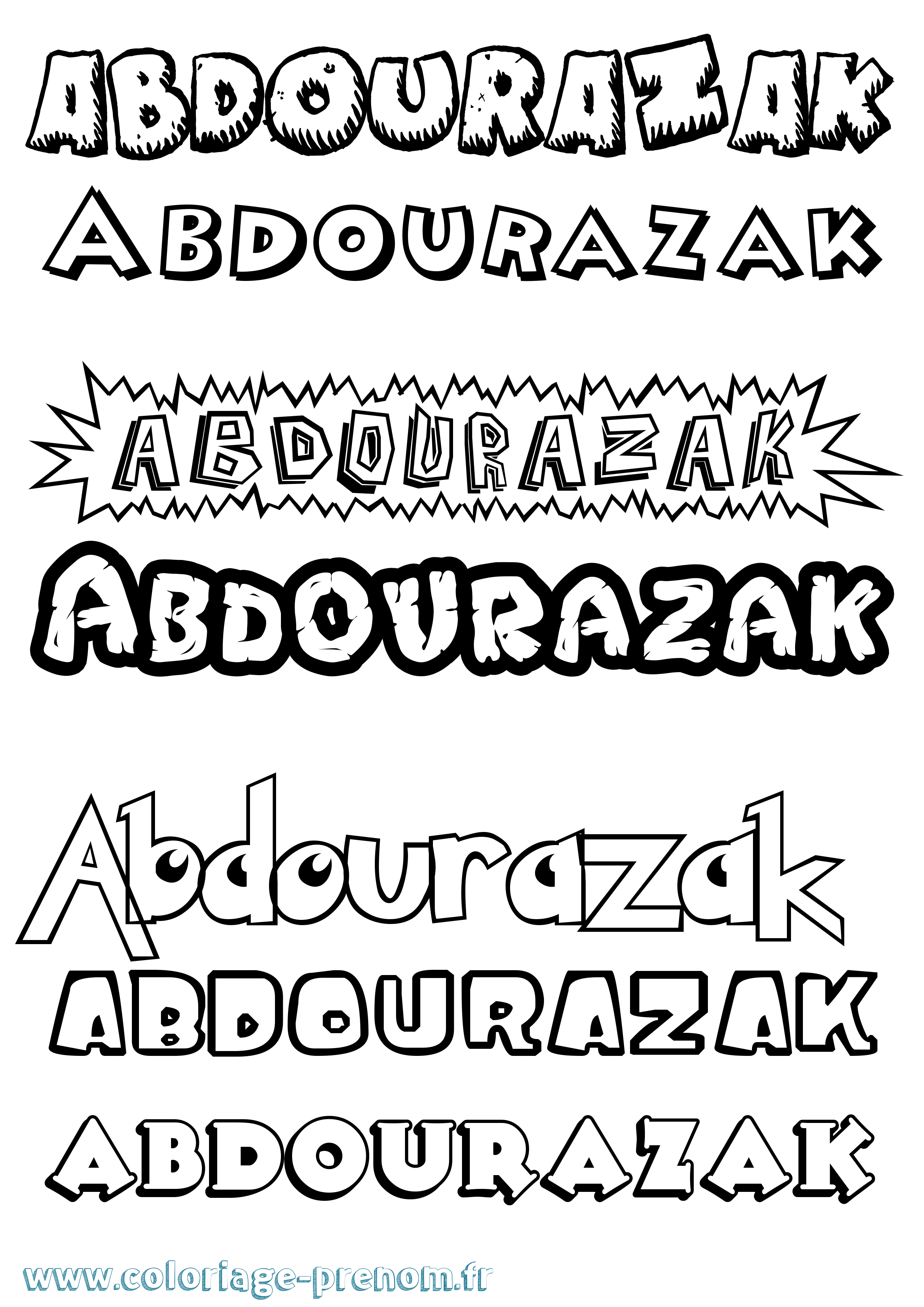 Coloriage prénom Abdourazak Dessin Animé