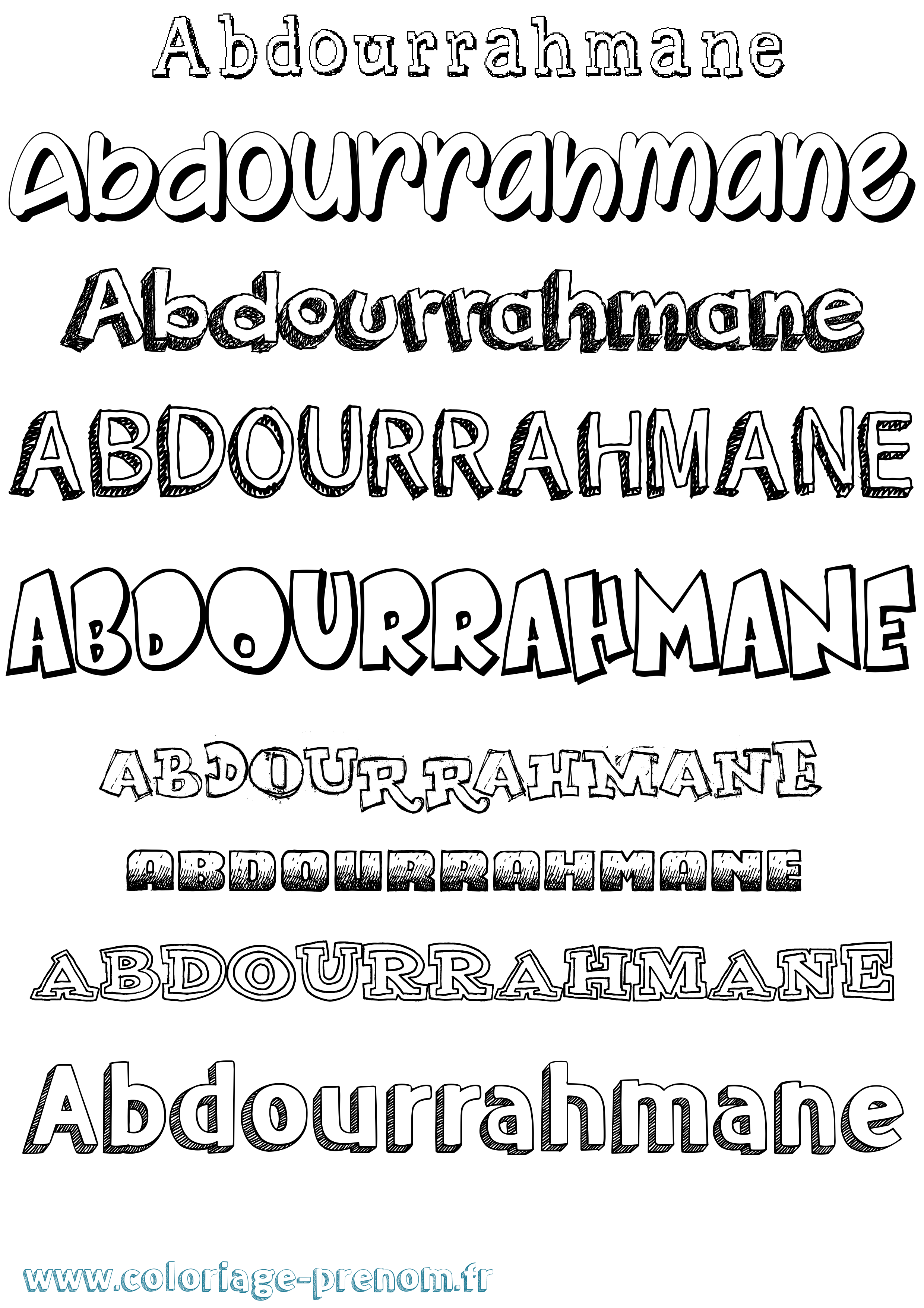 Coloriage prénom Abdourrahmane Dessiné