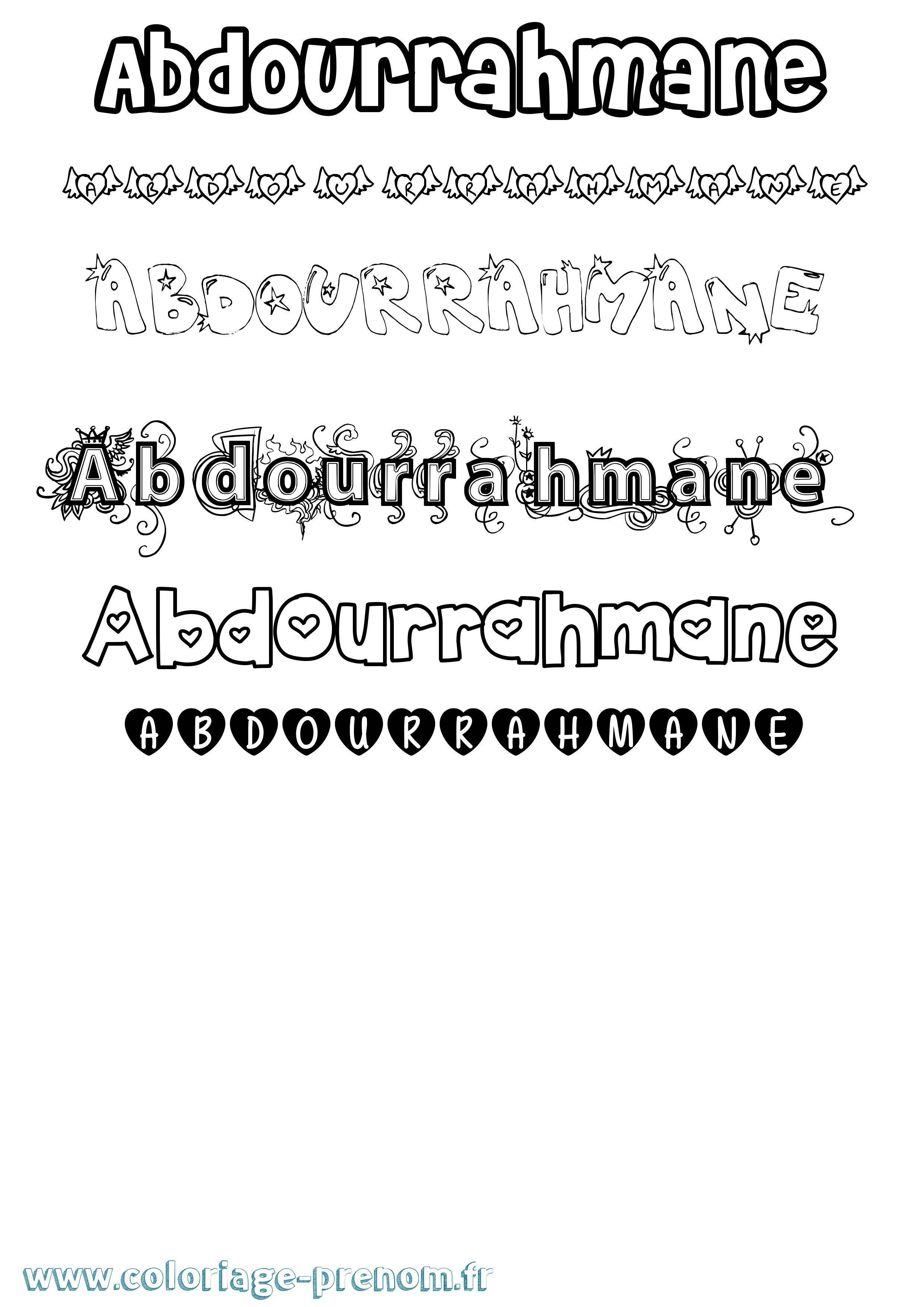 Coloriage prénom Abdourrahmane Girly