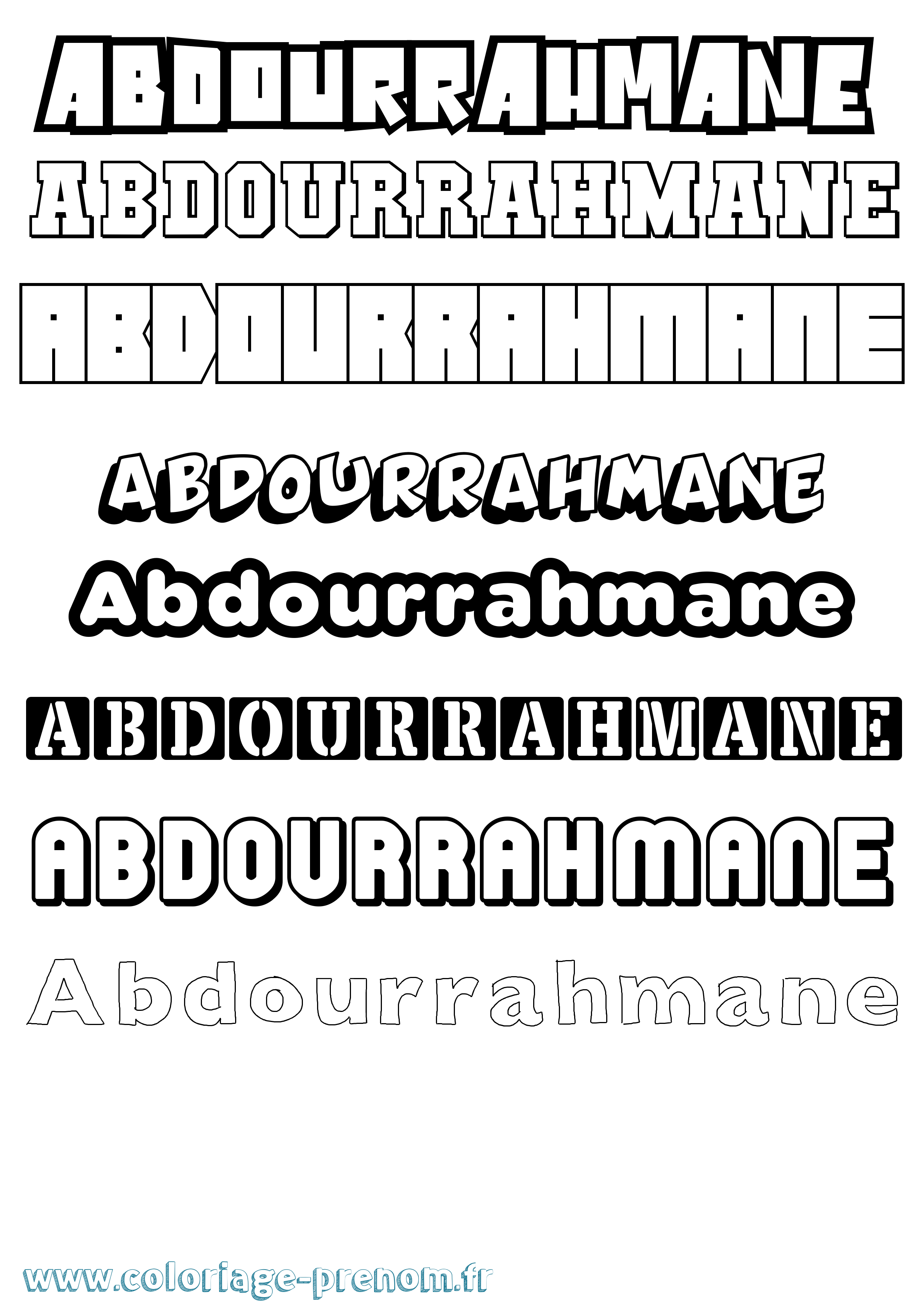 Coloriage prénom Abdourrahmane Simple