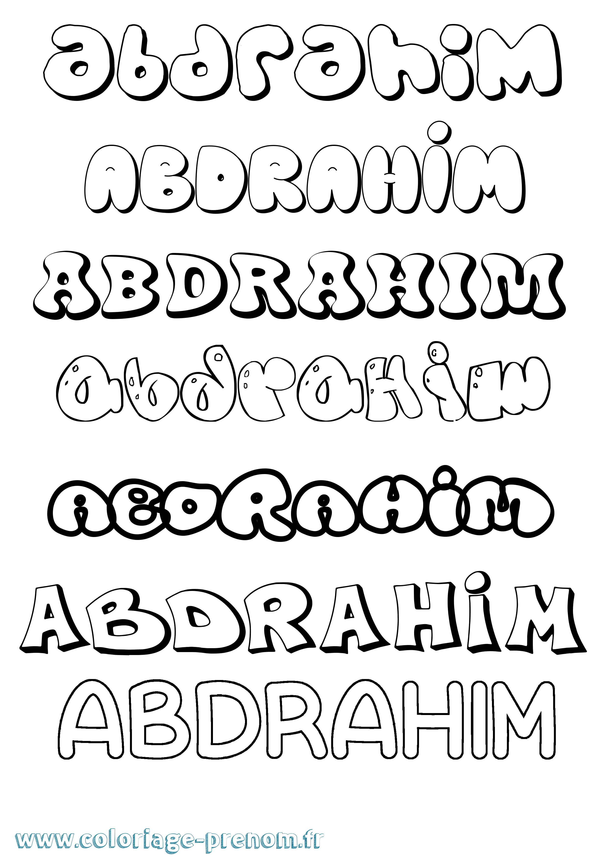 Coloriage Abdrahim Bubble Coloriage prénom Abdrahim Bubble