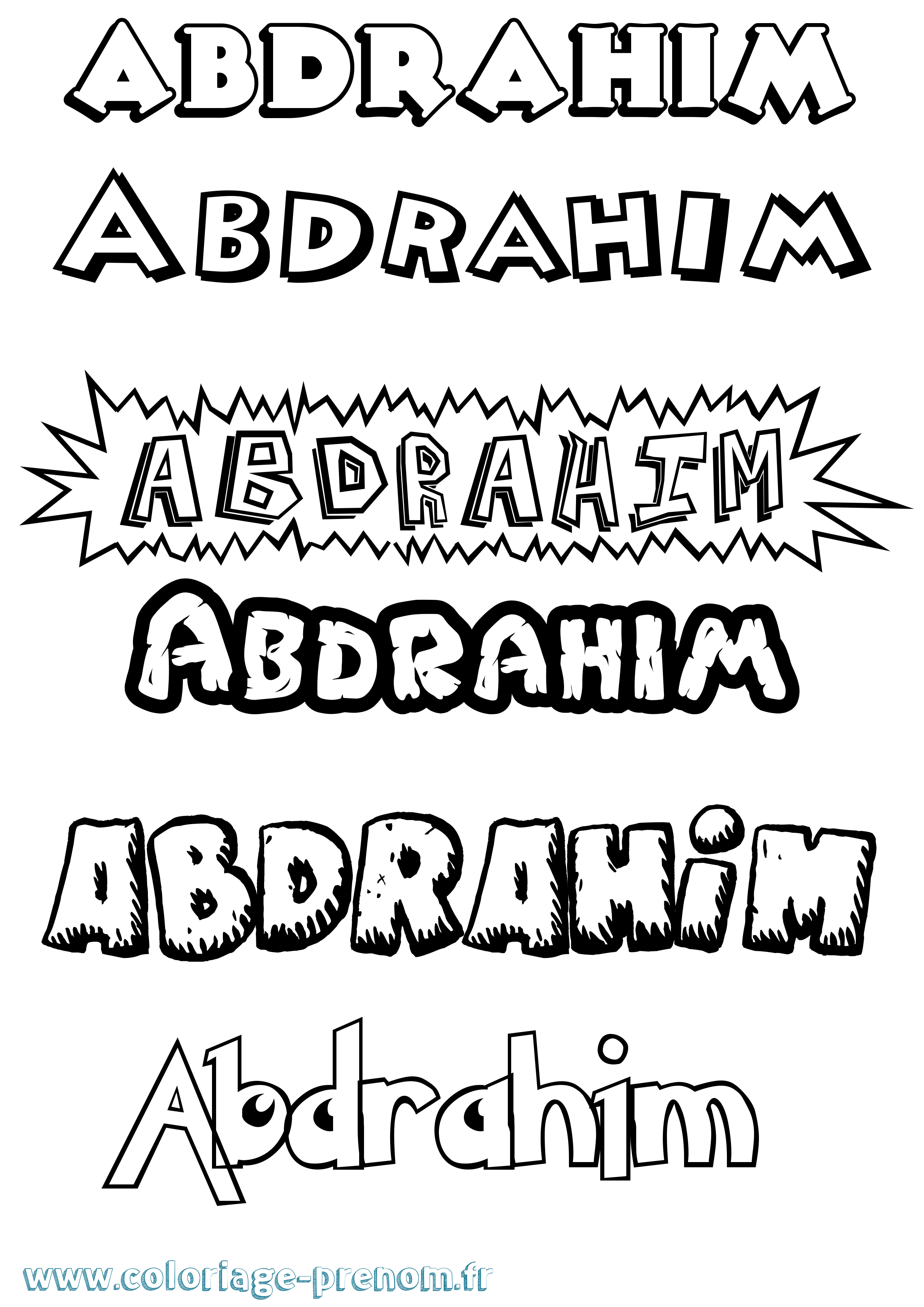 Coloriage prénom Abdrahim Dessin Animé