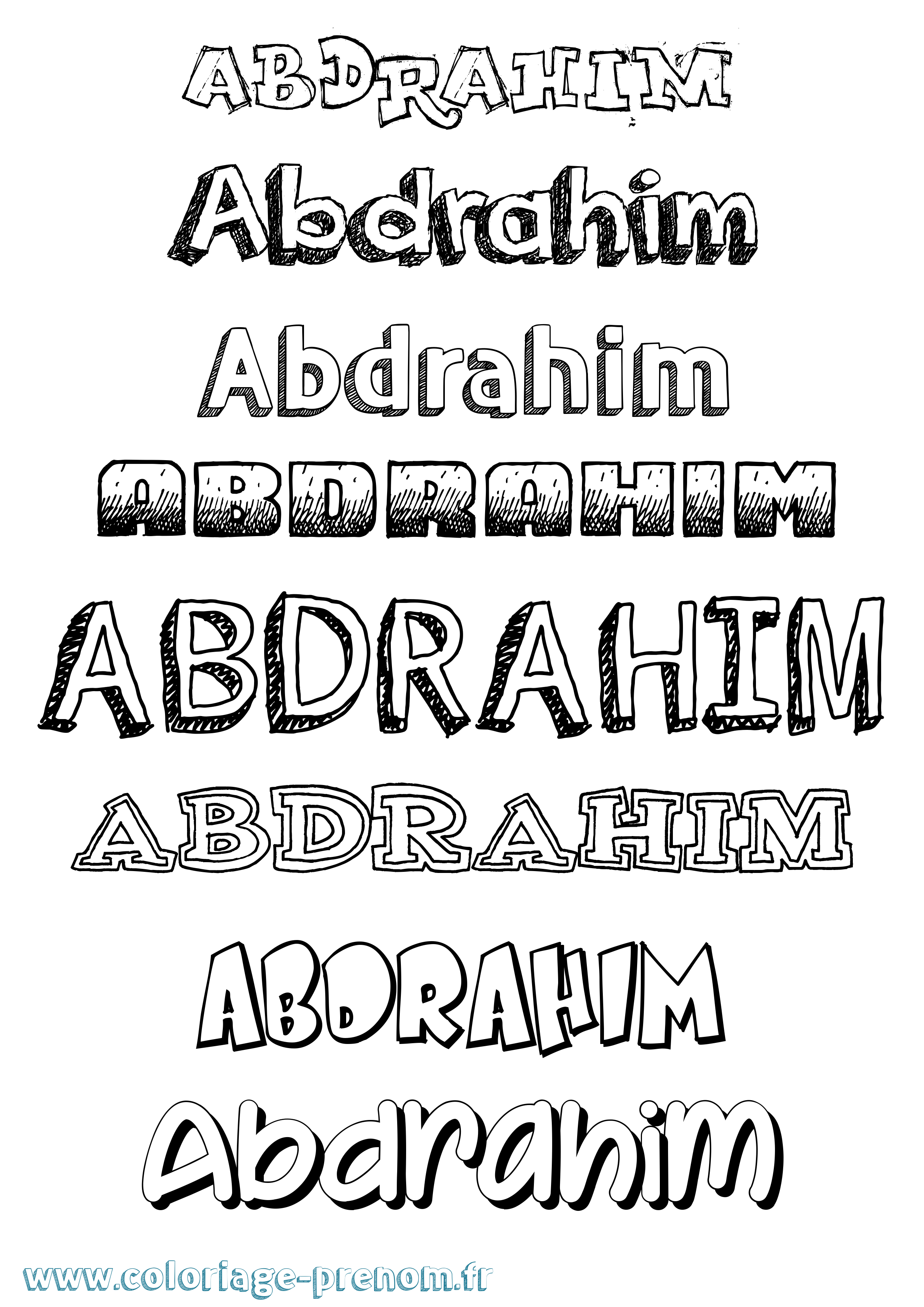 Coloriage prénom Abdrahim Dessiné