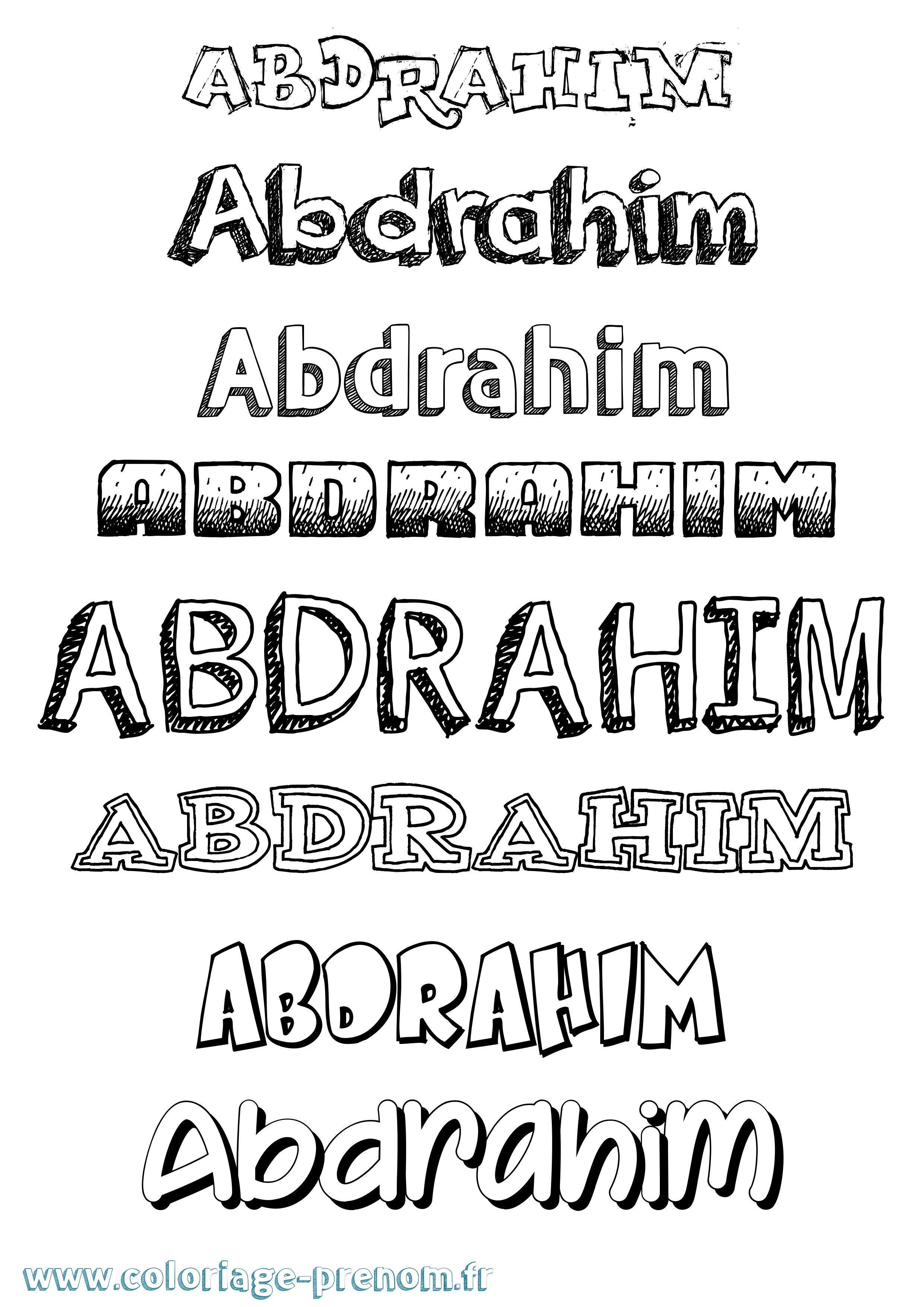 Coloriage Abdrahim Dessiné Coloriage prénom Abdrahim Dessiné