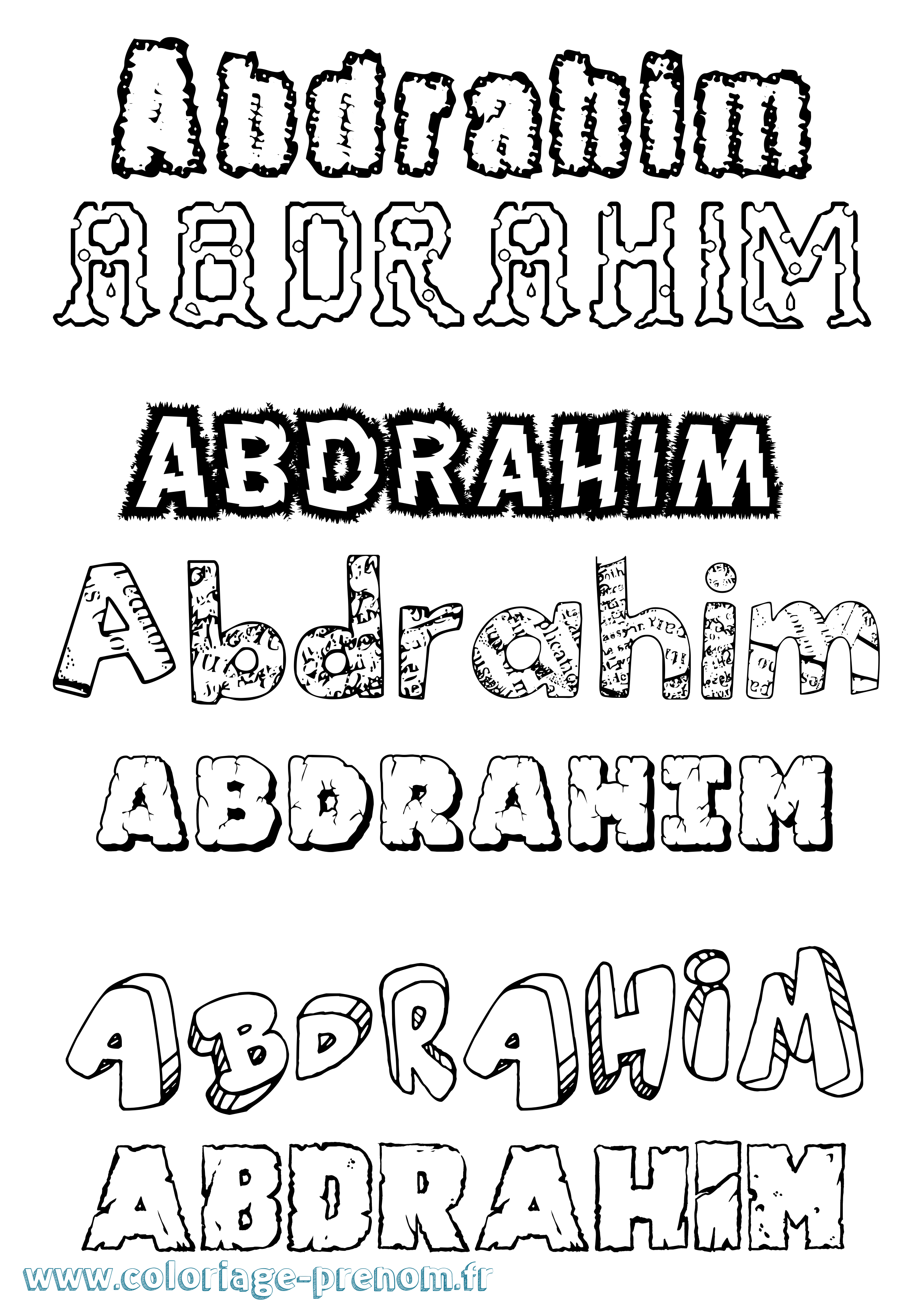 Coloriage prénom Abdrahim Destructuré
