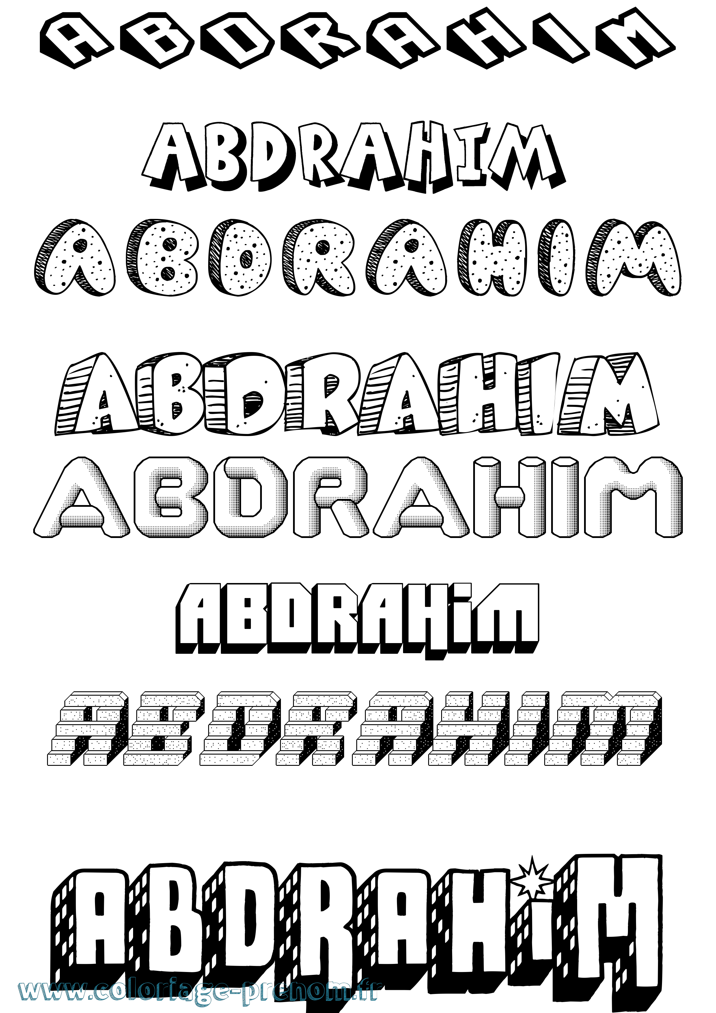 Coloriage Abdrahim Effet 3D Coloriage prénom Abdrahim Effet 3D