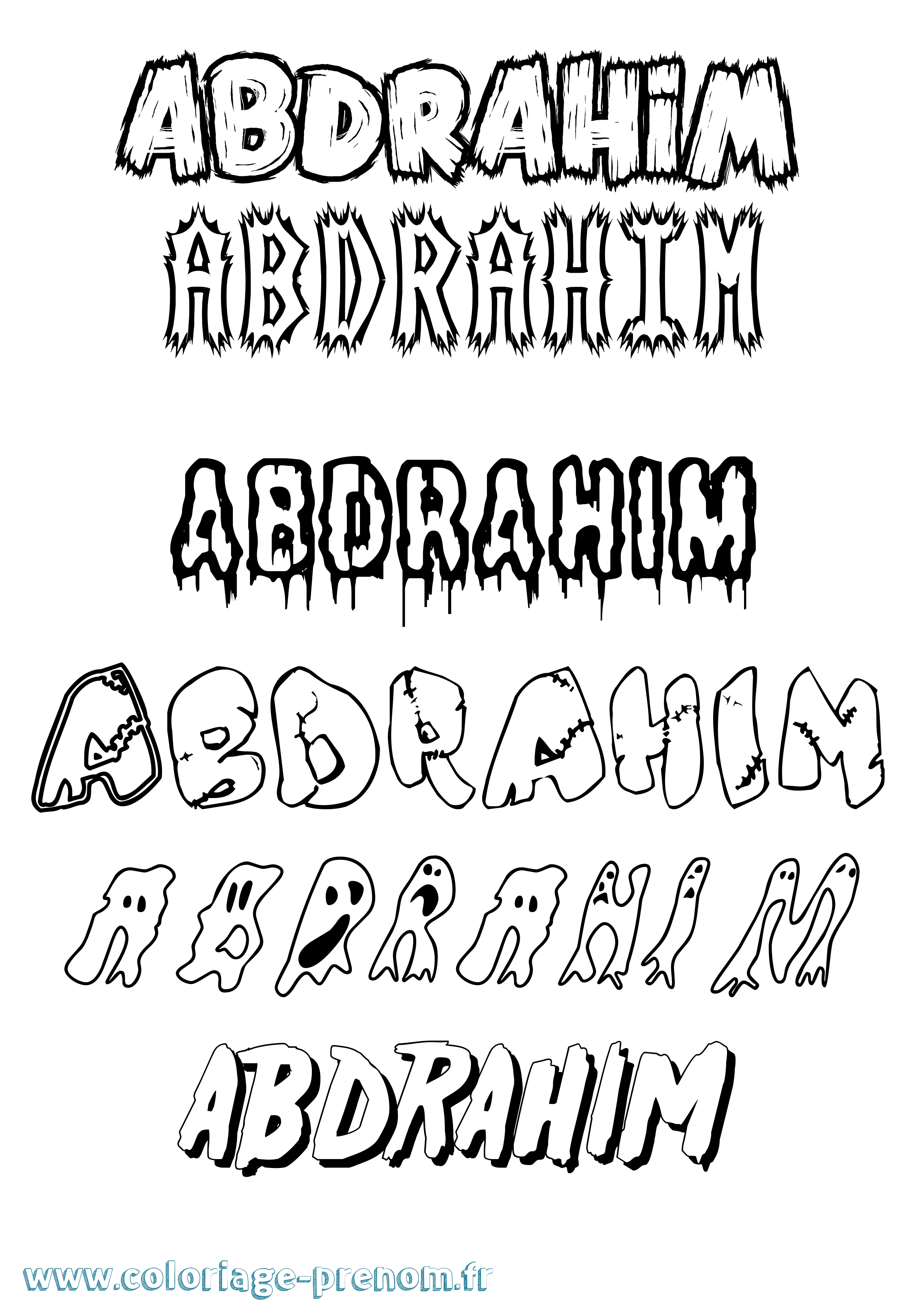 Coloriage Abdrahim Frisson Coloriage prénom Abdrahim Frisson