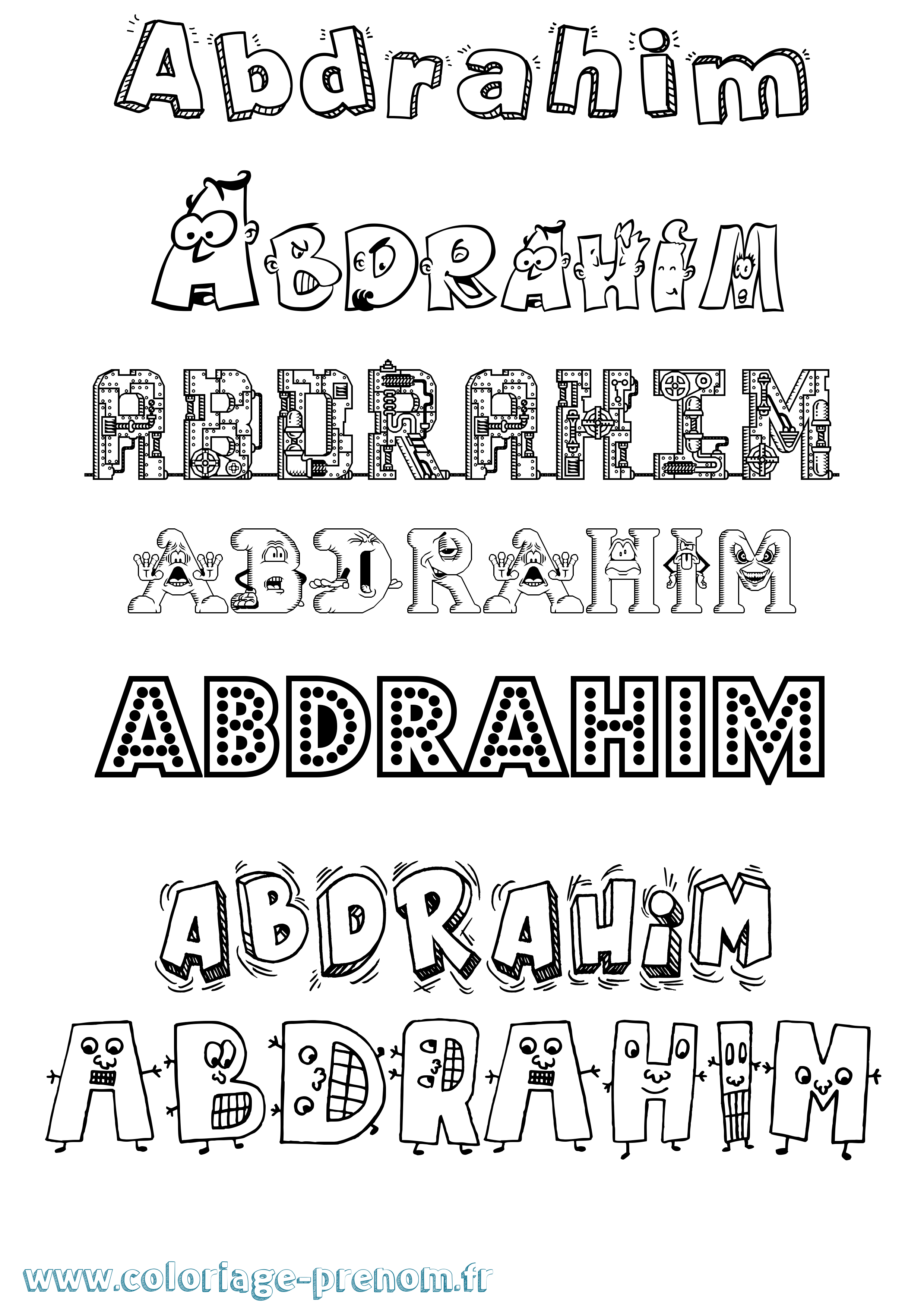 Coloriage prénom Abdrahim Fun