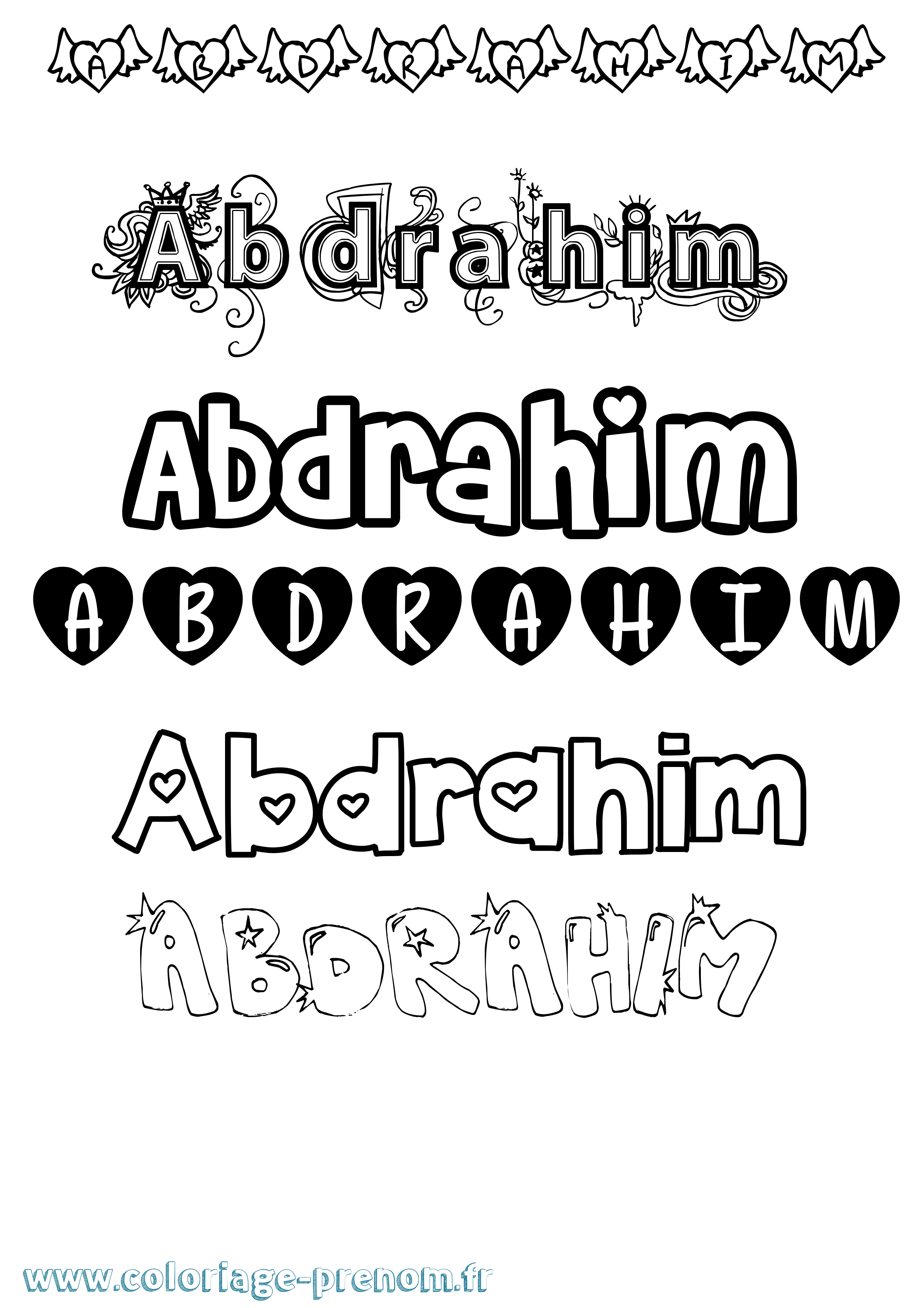 Coloriage Abdrahim Girly Coloriage prénom Abdrahim Girly