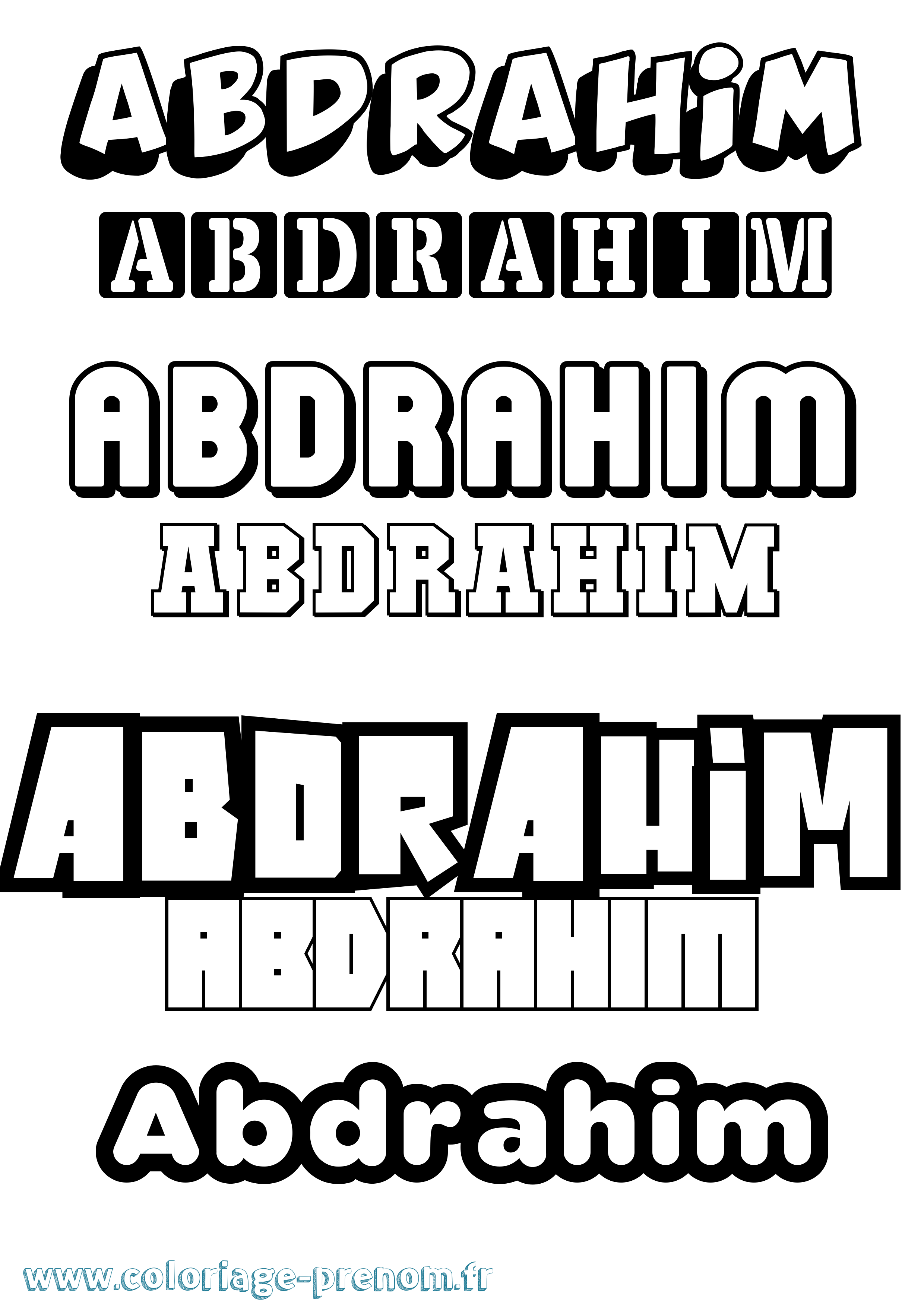 Coloriage prénom Abdrahim Simple