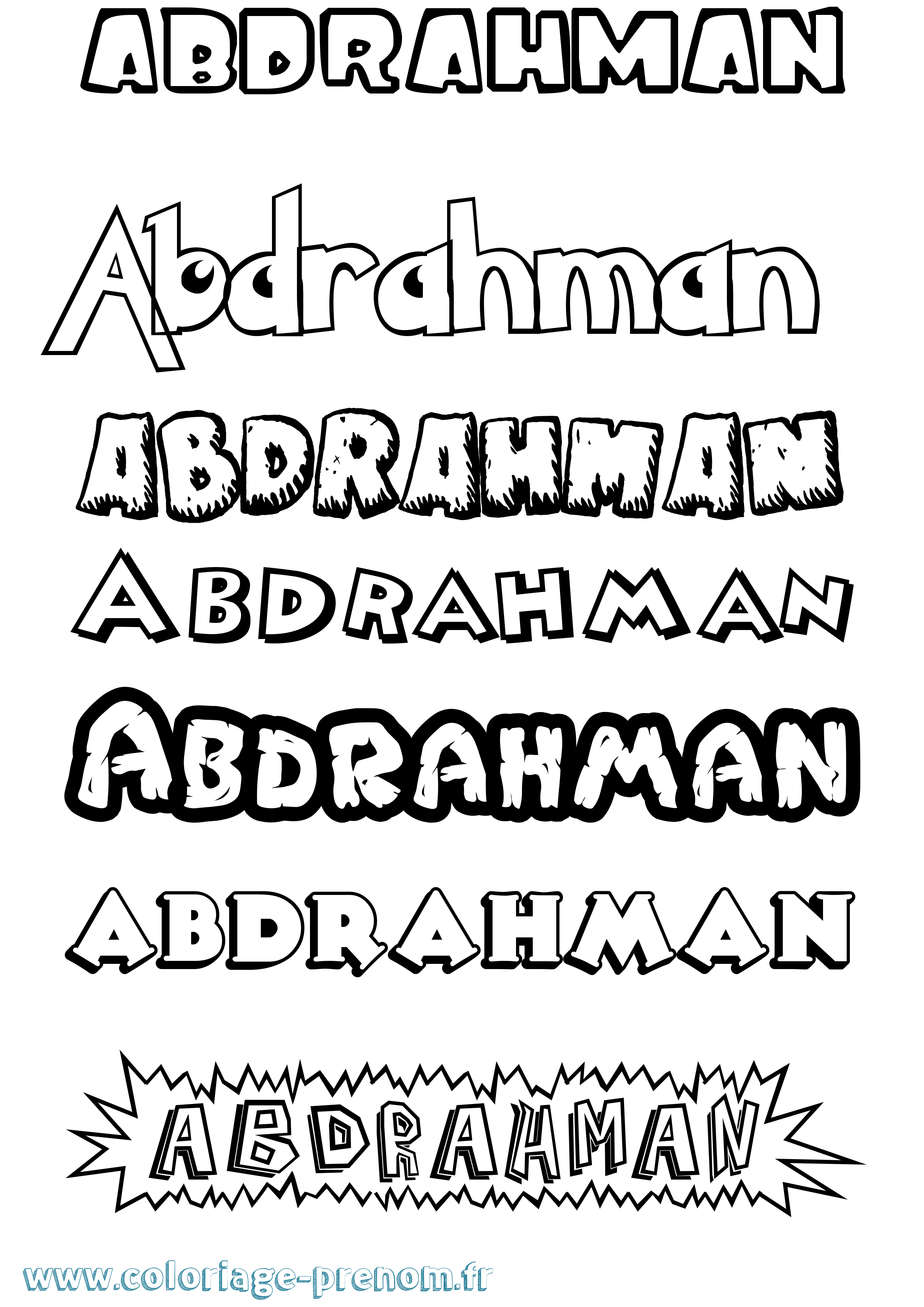 Coloriage prénom Abdrahman Dessin Animé