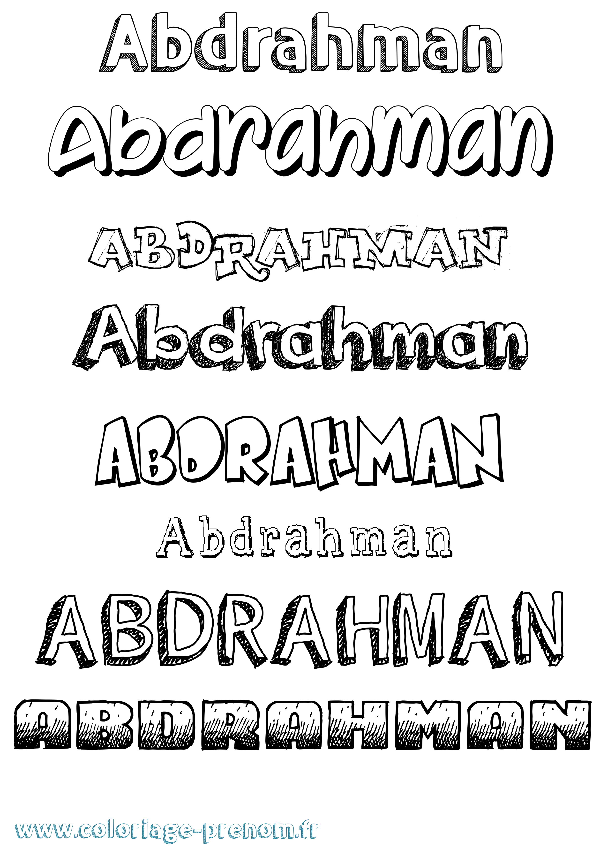 Coloriage prénom Abdrahman Dessiné