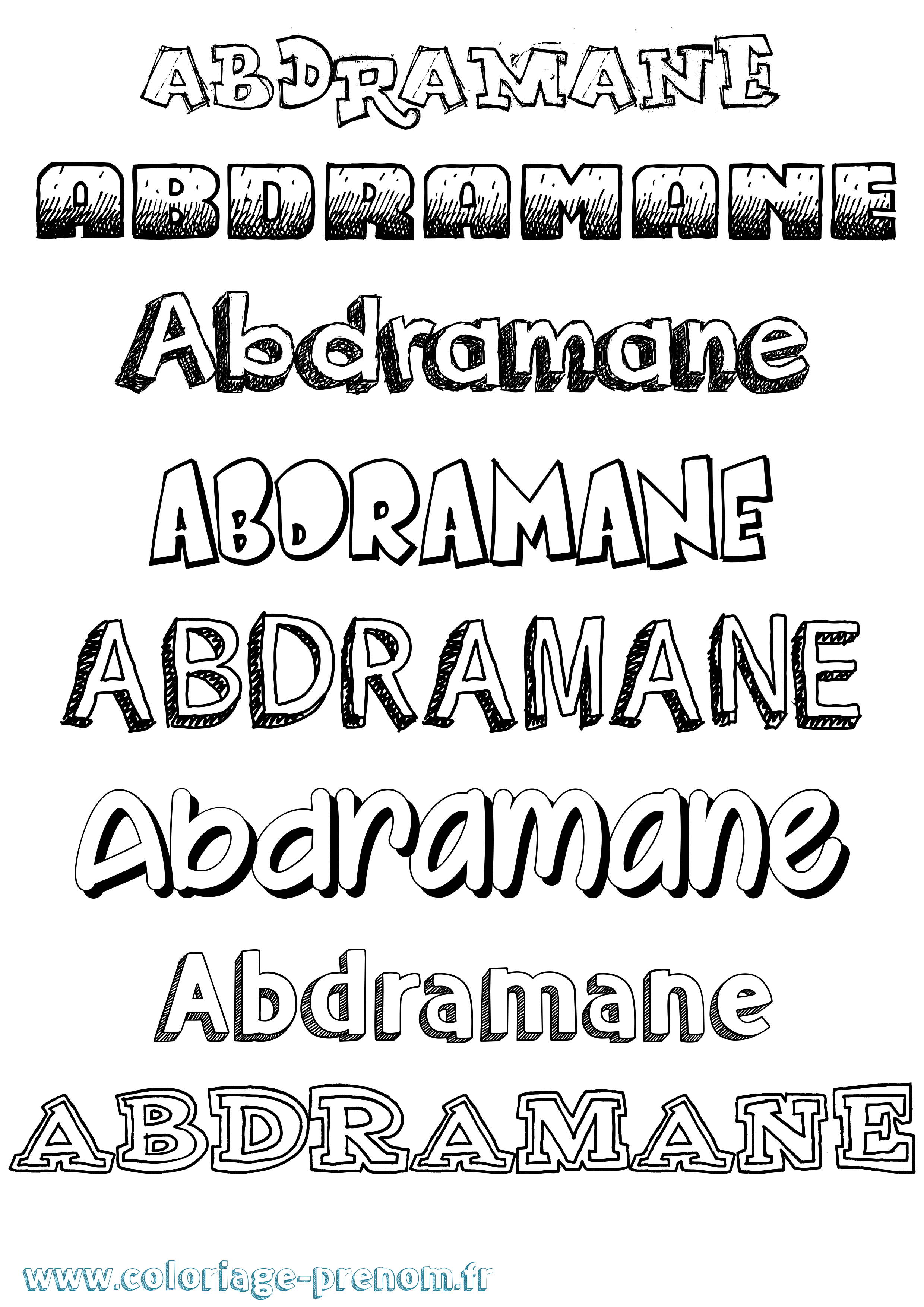 Coloriage prénom Abdramane Dessiné