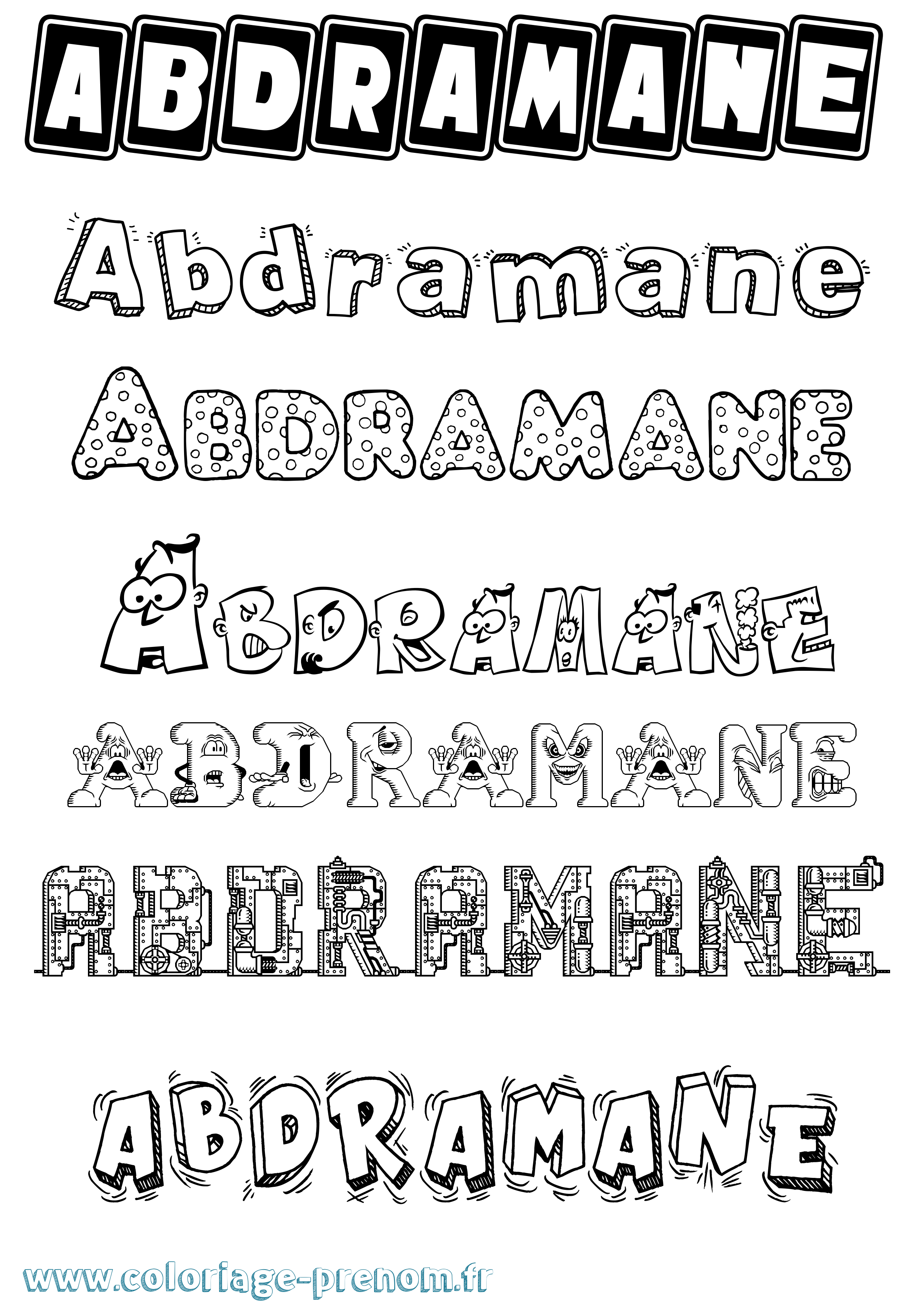 Coloriage prénom Abdramane Fun