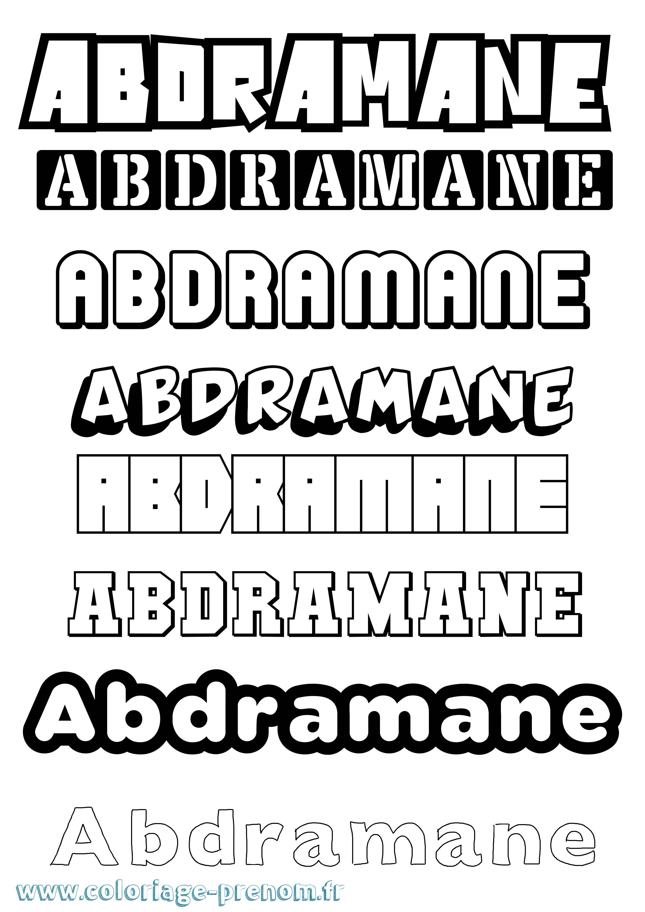 Coloriage prénom Abdramane