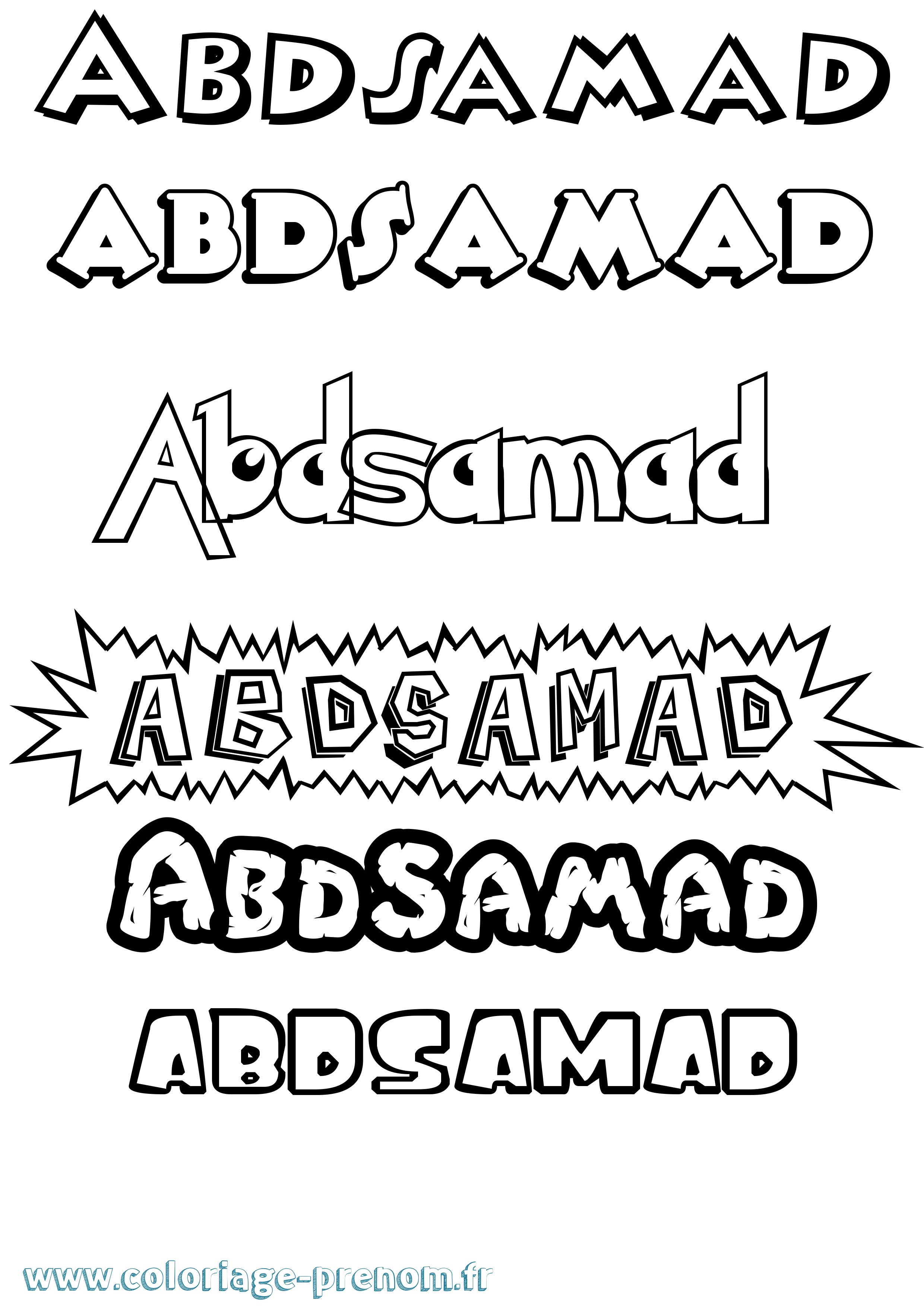 Coloriage prénom Abdsamad Dessin Animé