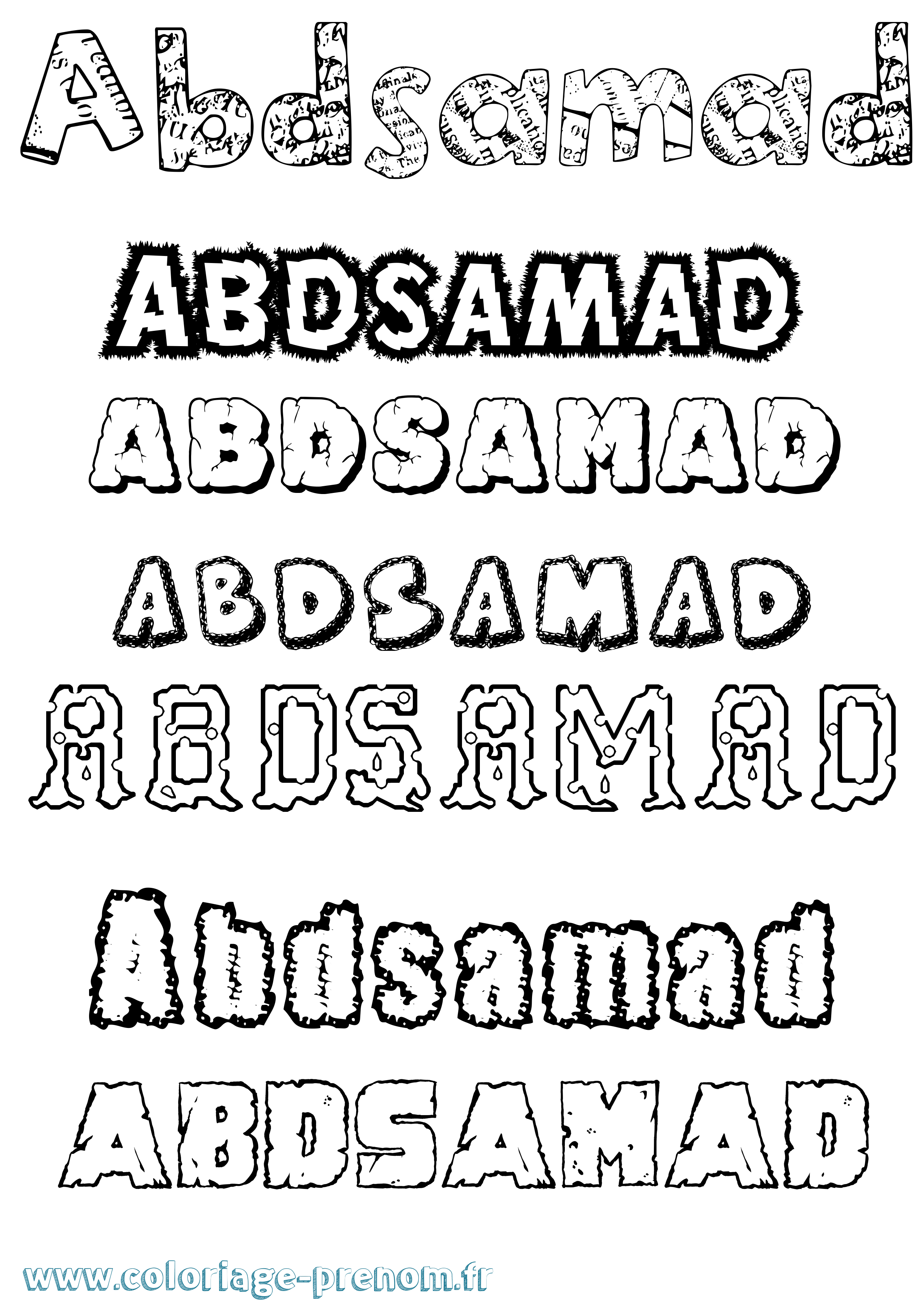 Coloriage prénom Abdsamad Destructuré