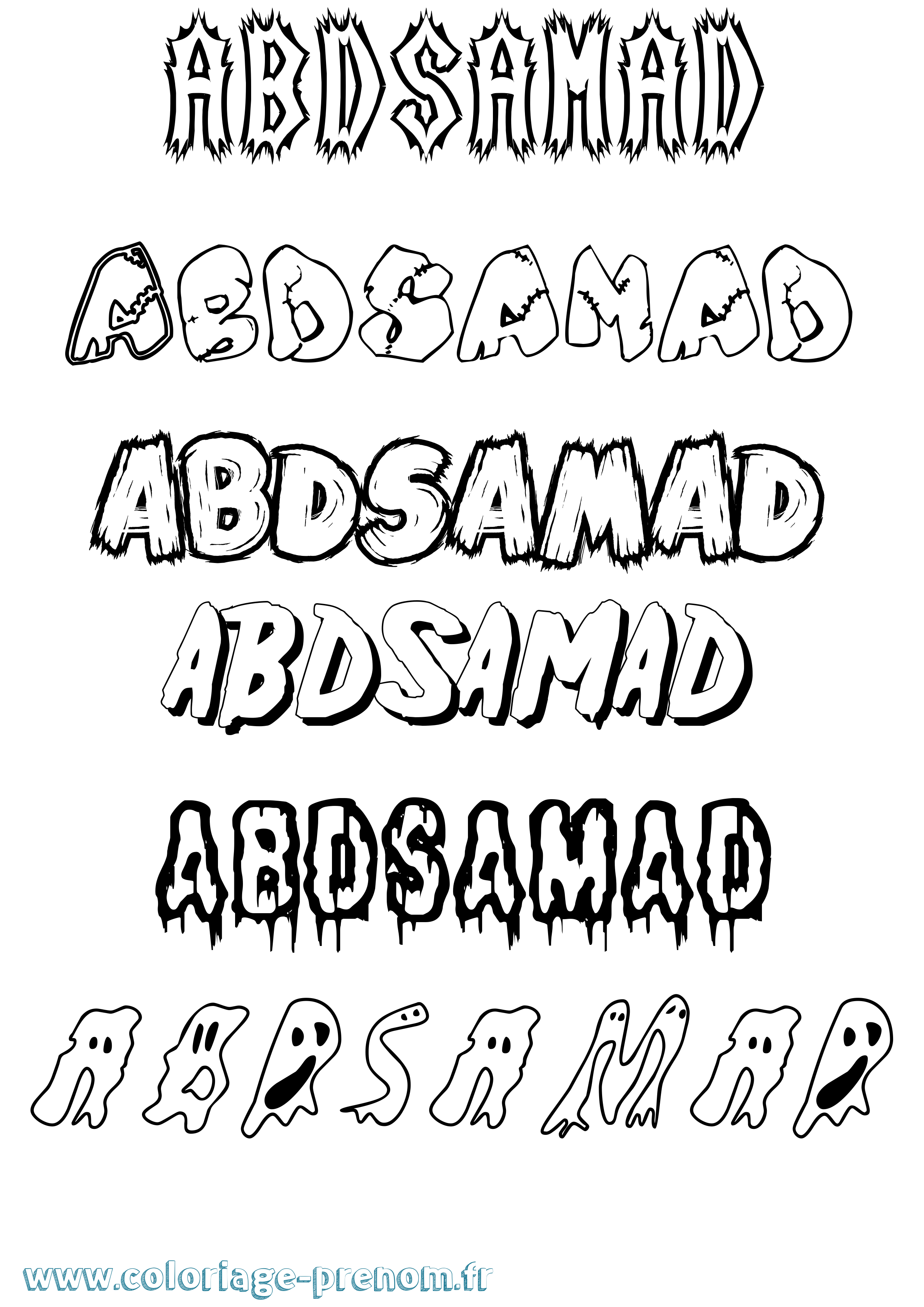 Coloriage prénom Abdsamad Frisson