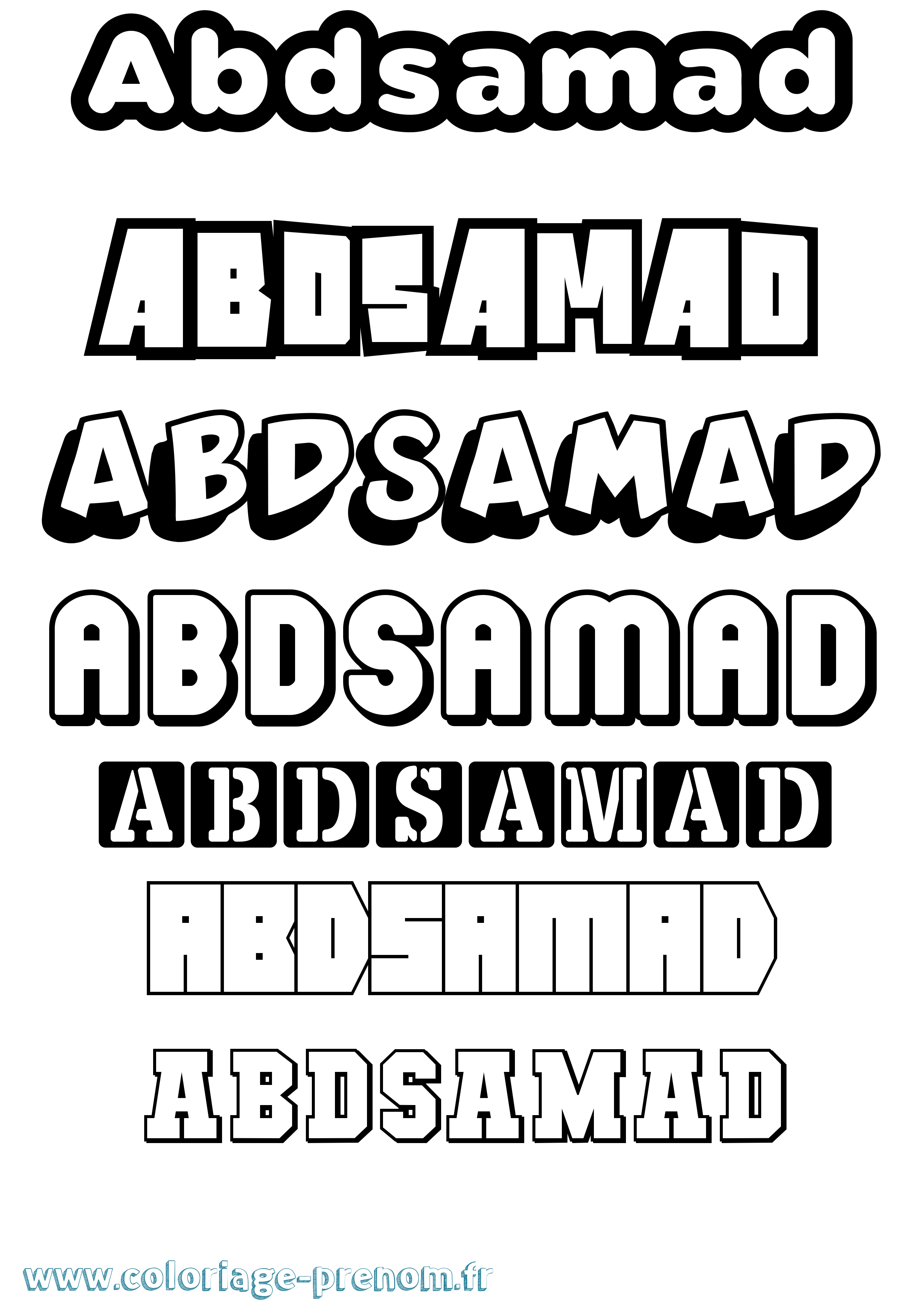 Coloriage prénom Abdsamad Simple