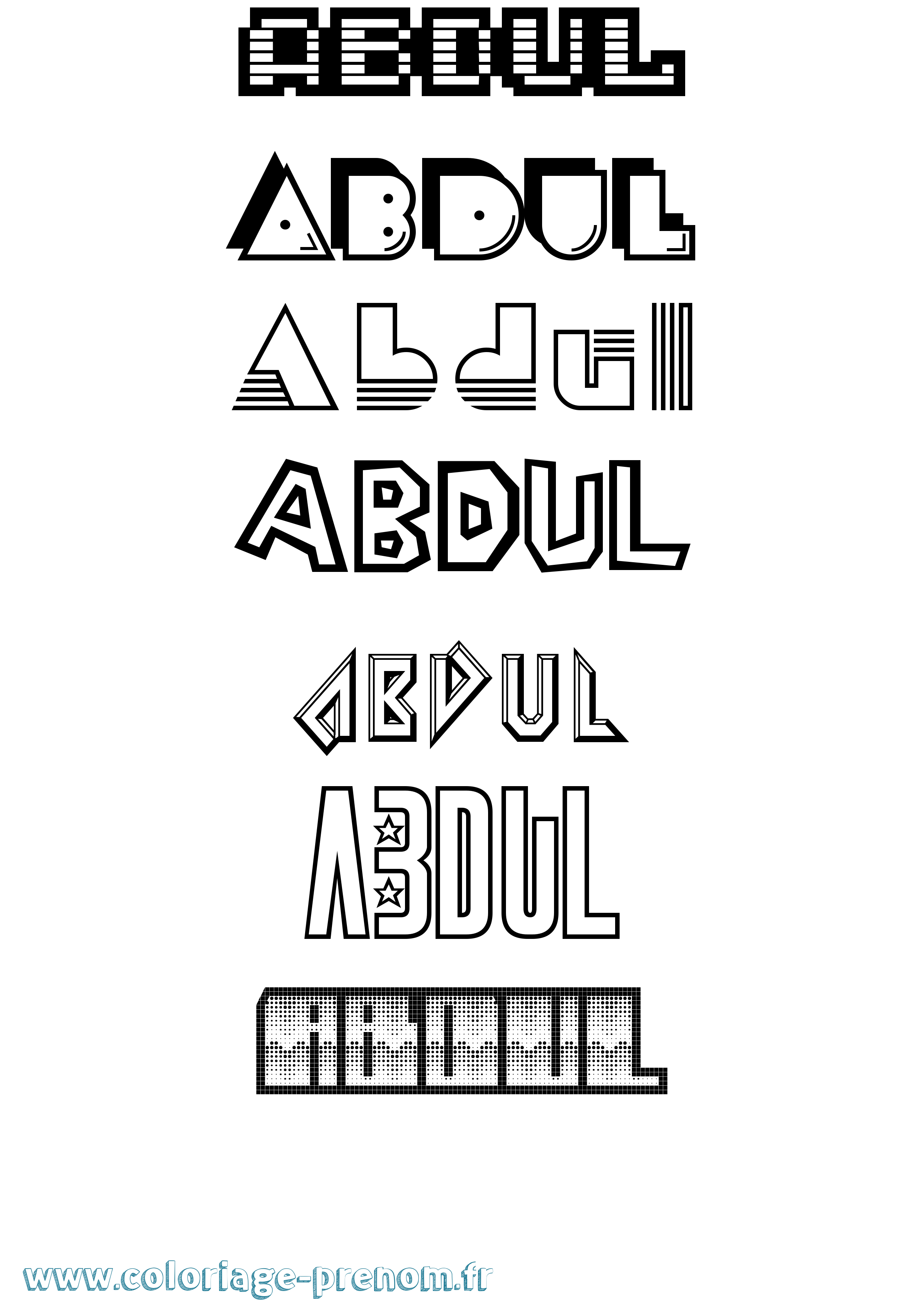 Coloriage prénom Abdul Jeux Vidéos
