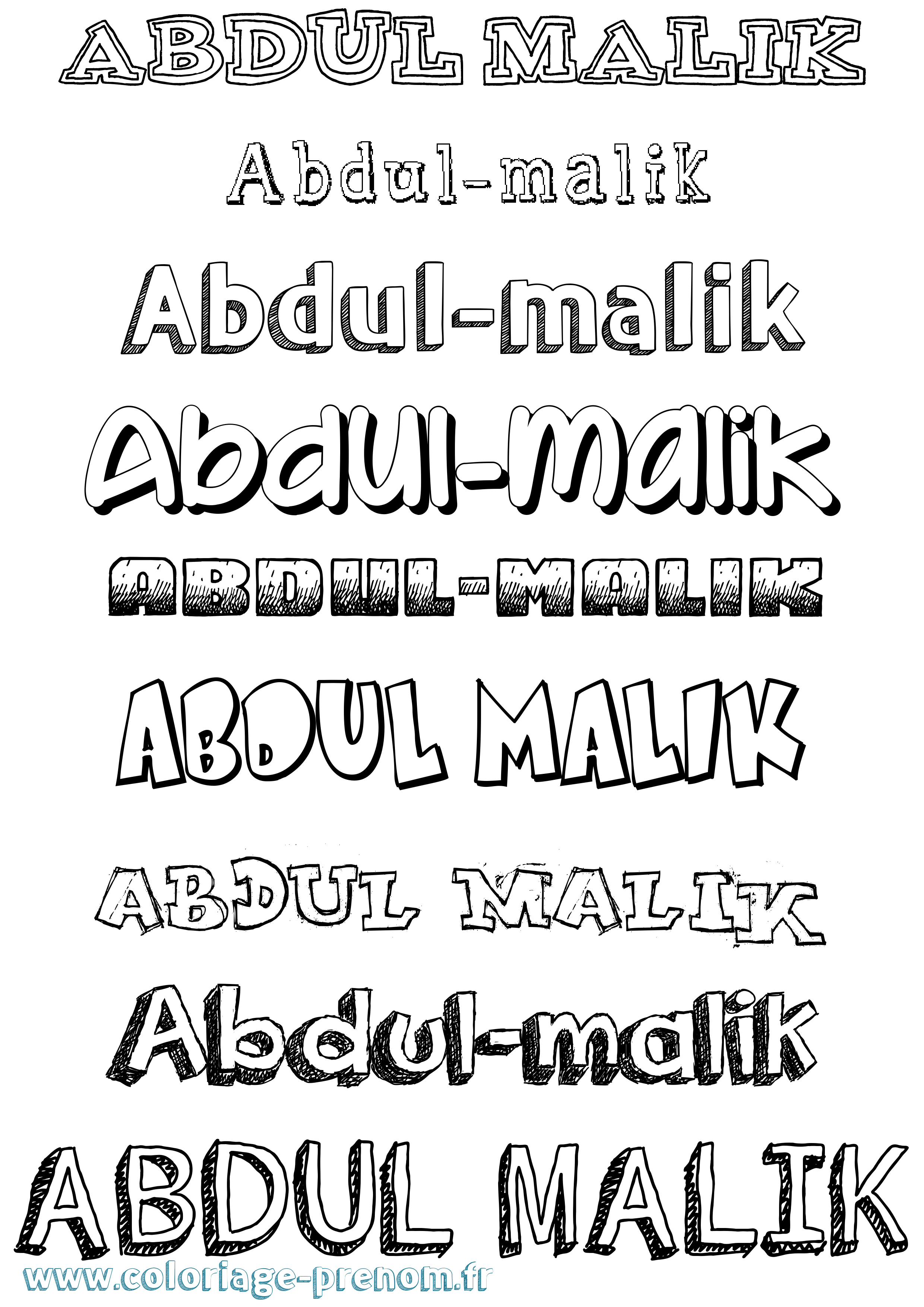 Coloriage prénom Abdul-Malik Dessiné