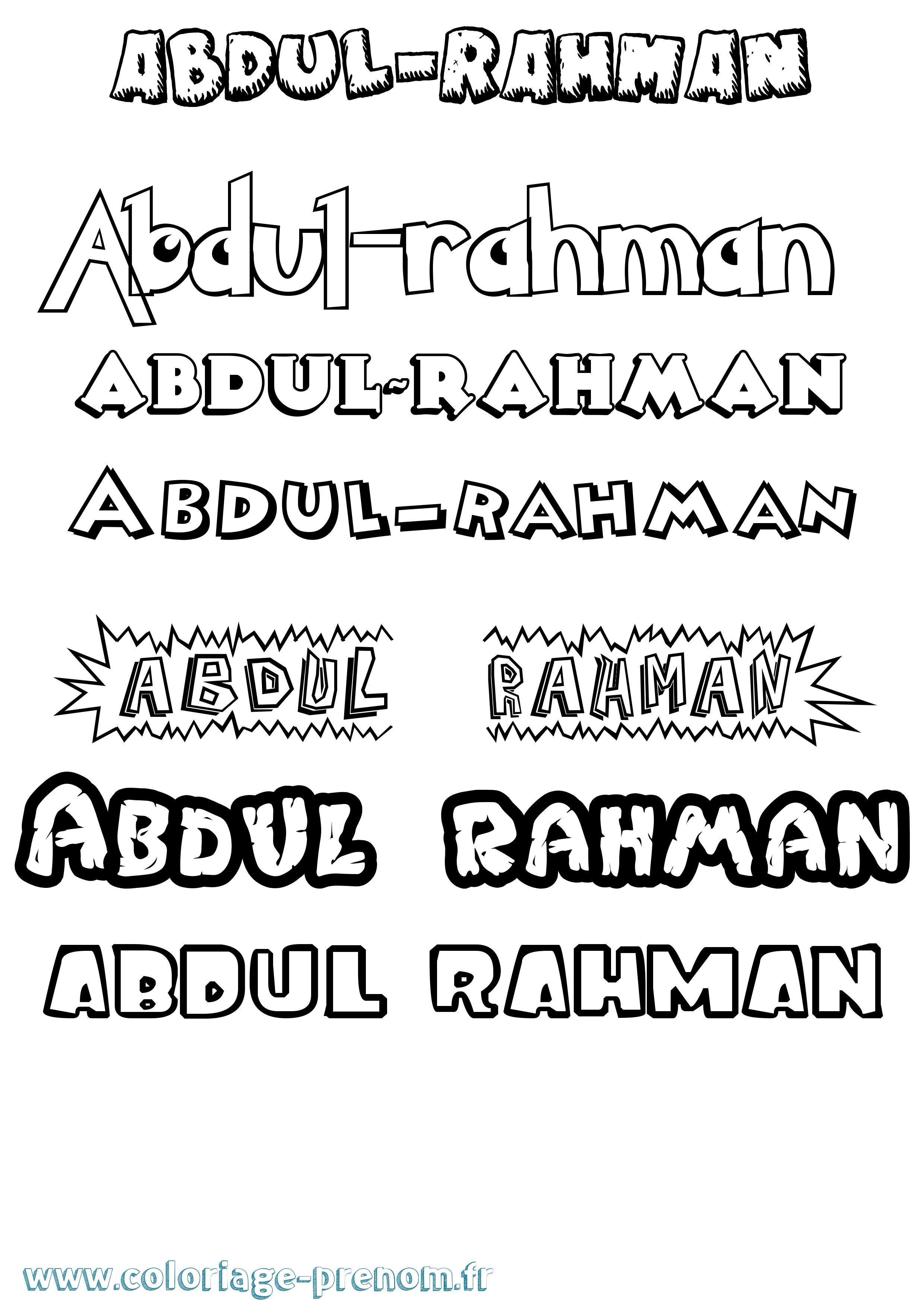 Coloriage prénom Abdul-Rahman Dessin Animé