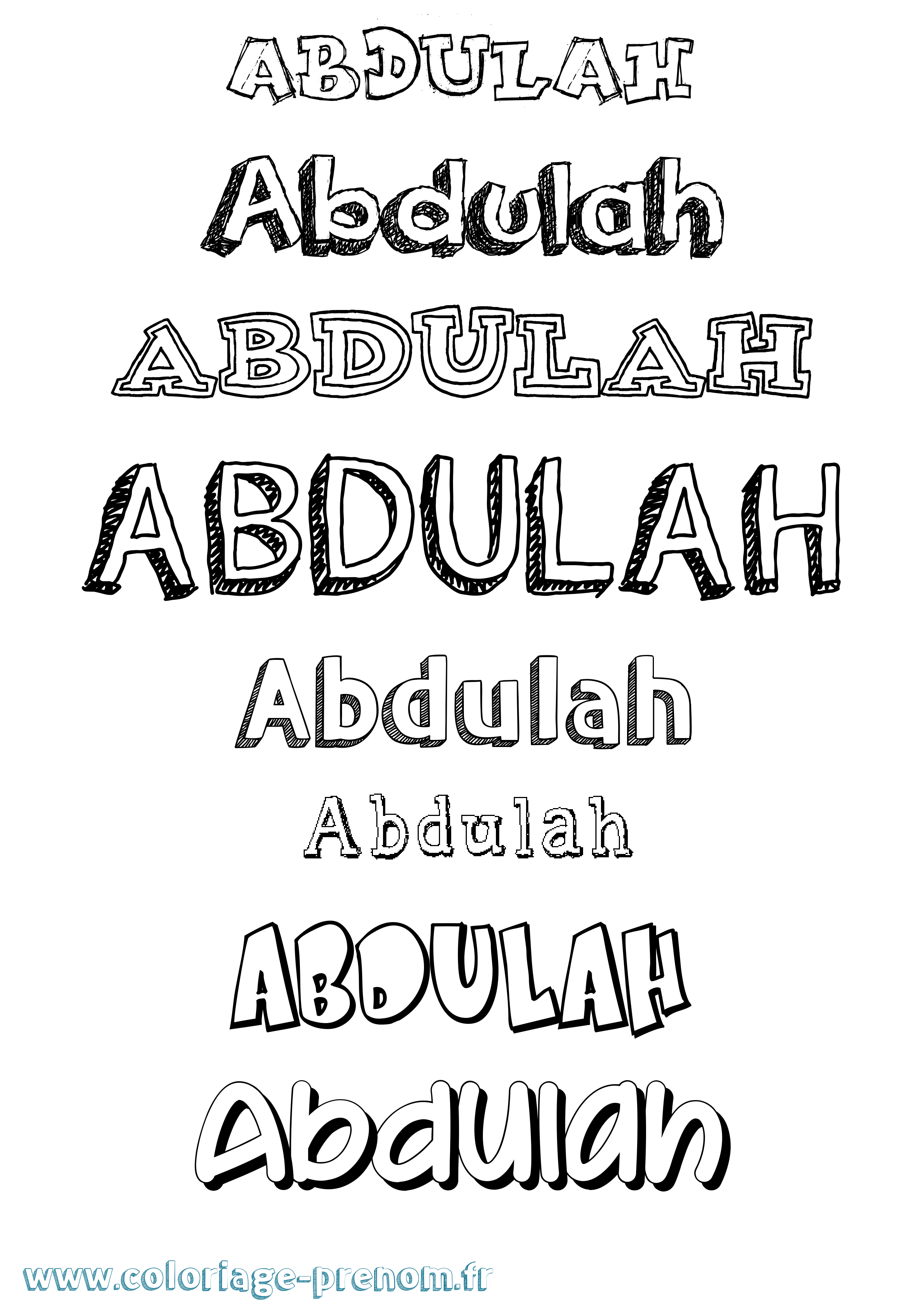 Coloriage prénom Abdulah Dessiné