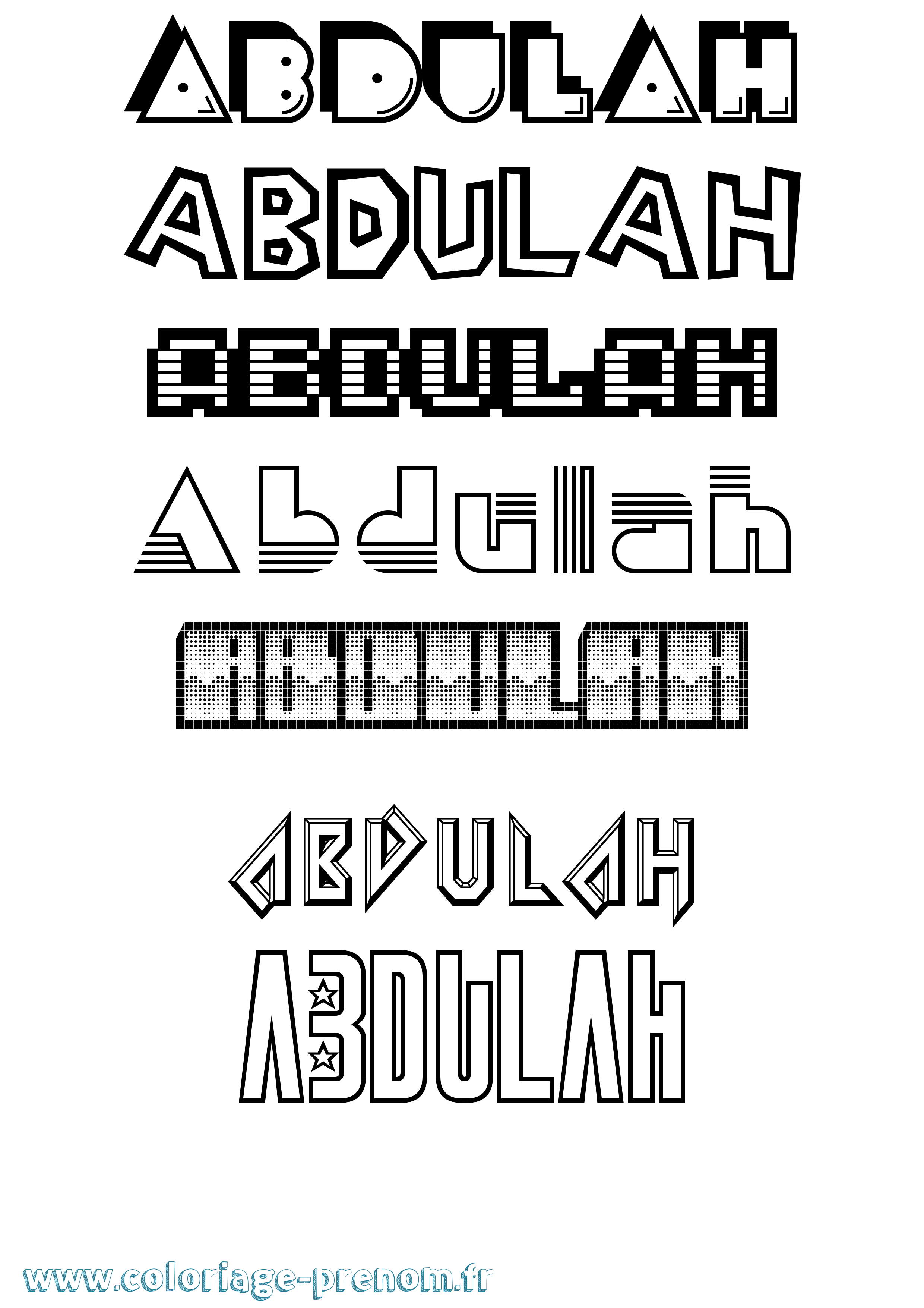 Coloriage prénom Abdulah Jeux Vidéos