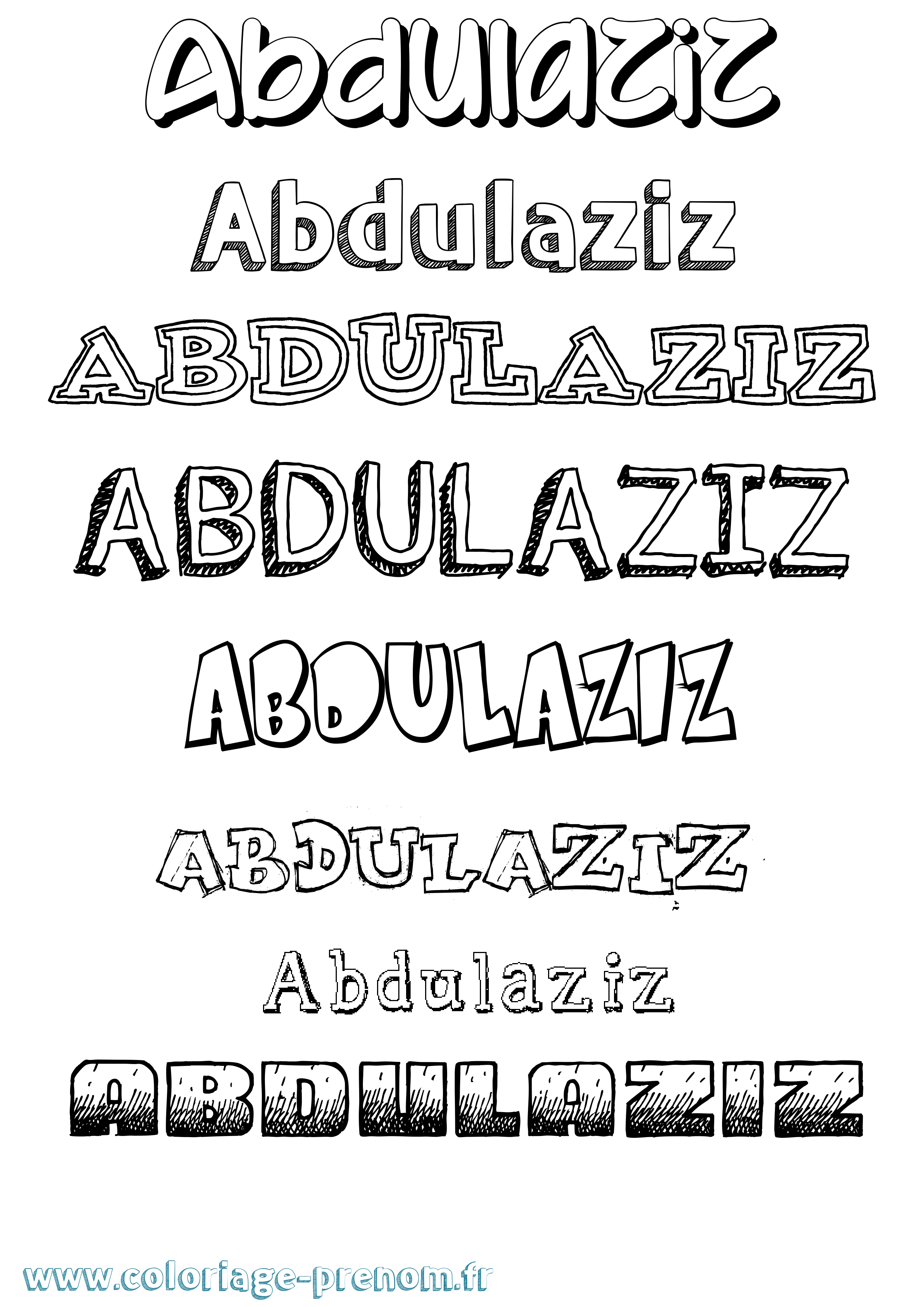 Coloriage prénom Abdulaziz Dessiné