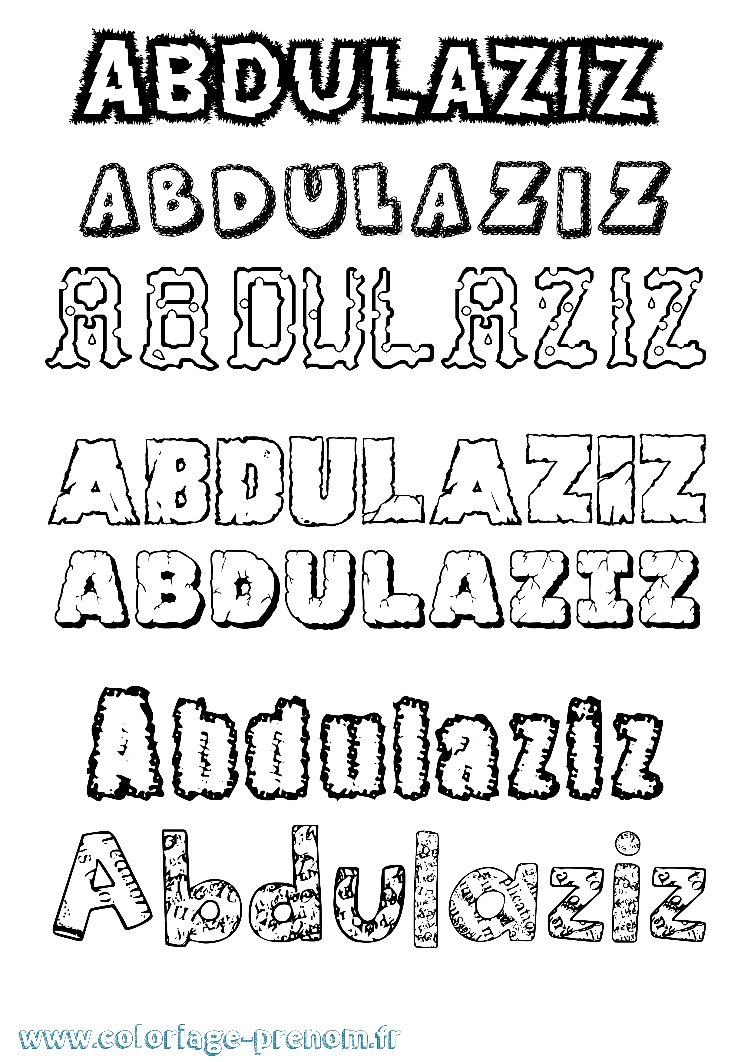 Coloriage prénom Abdulaziz Destructuré