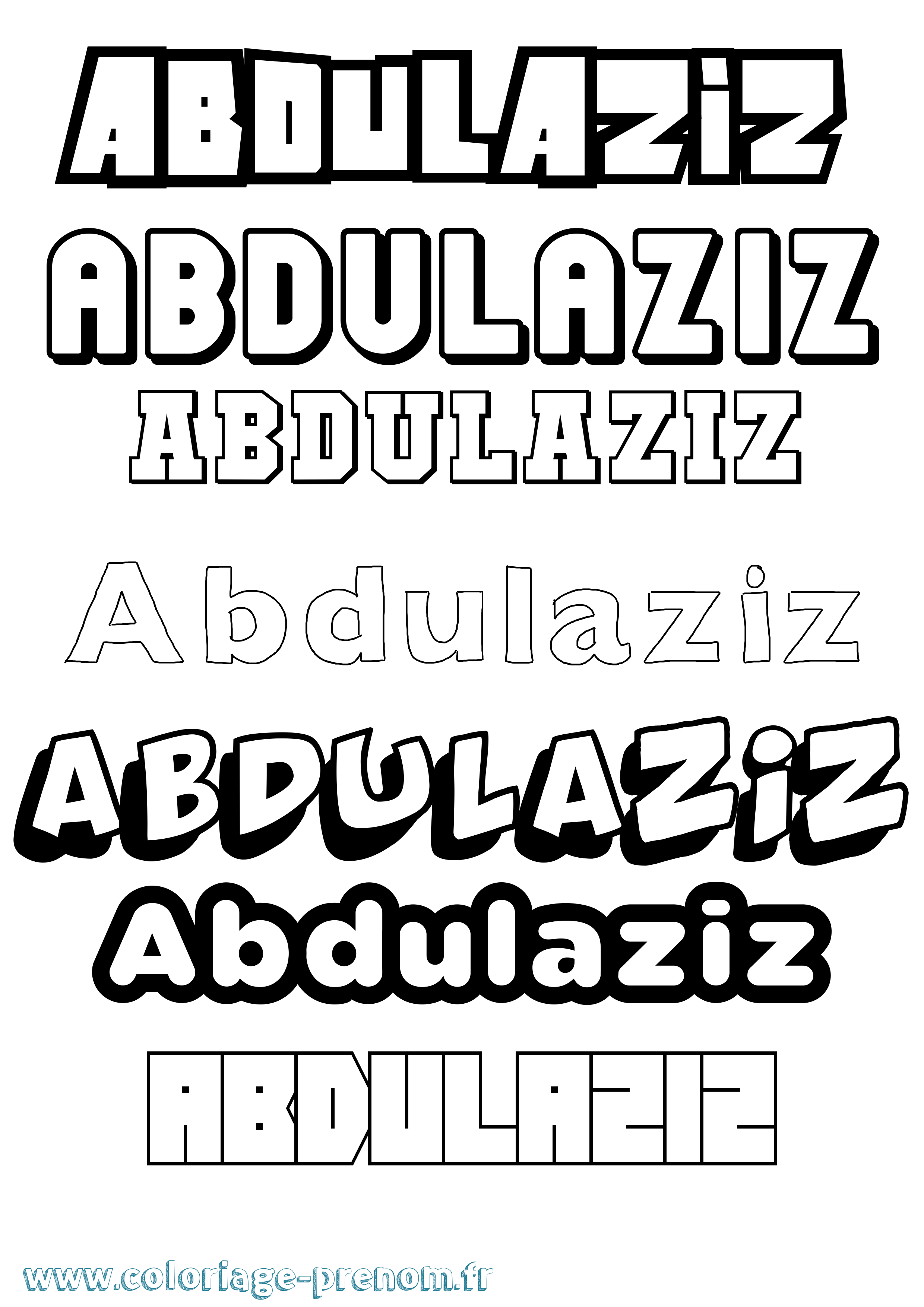 Coloriage prénom Abdulaziz Simple